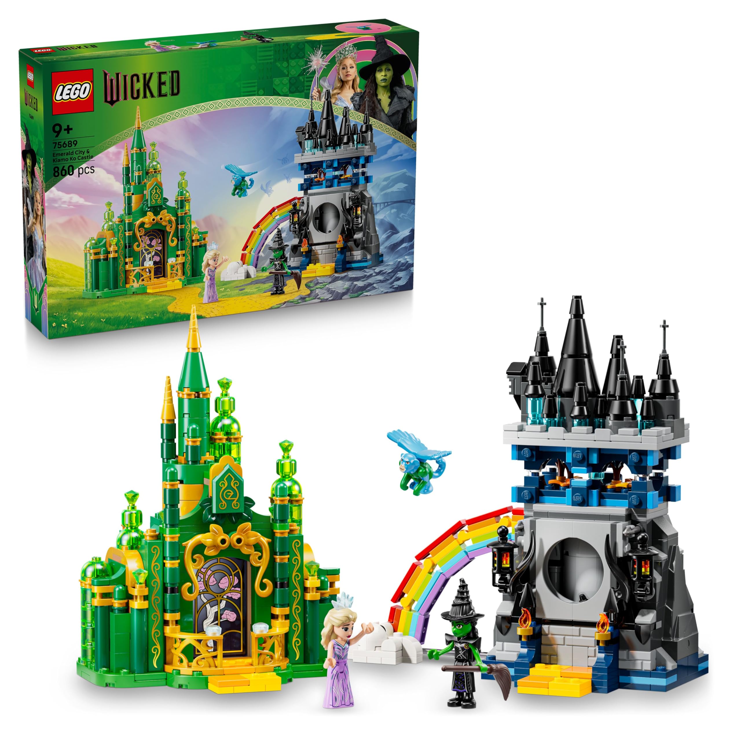 LEGO Wicked Emerald City & Kiamo Ko Castle Playset - 860-Piece Building Set for Kids 9+