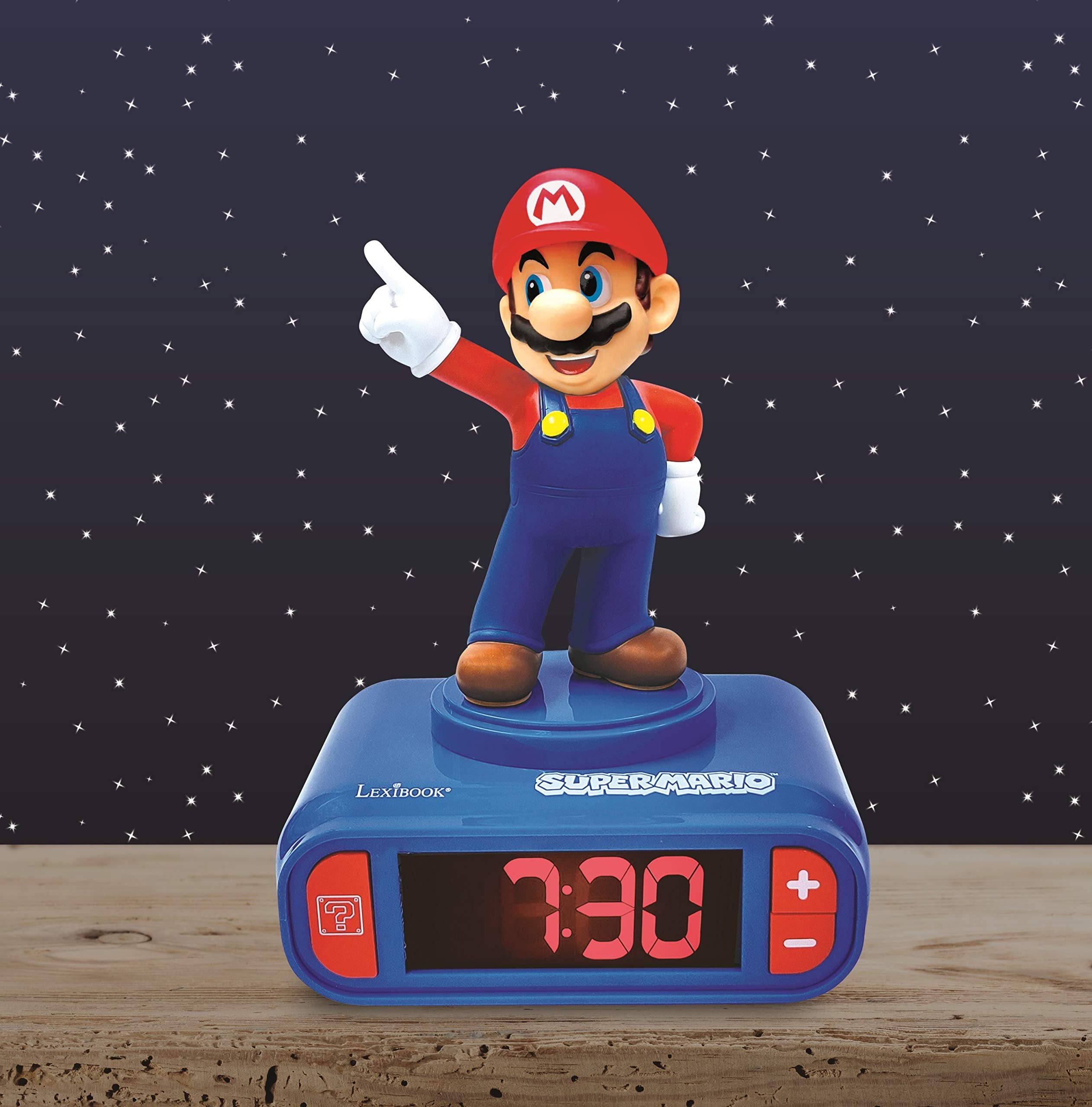 Super Mario - Nintendo Digital Alarm Clock with Sound Effects - Blue/Red 6