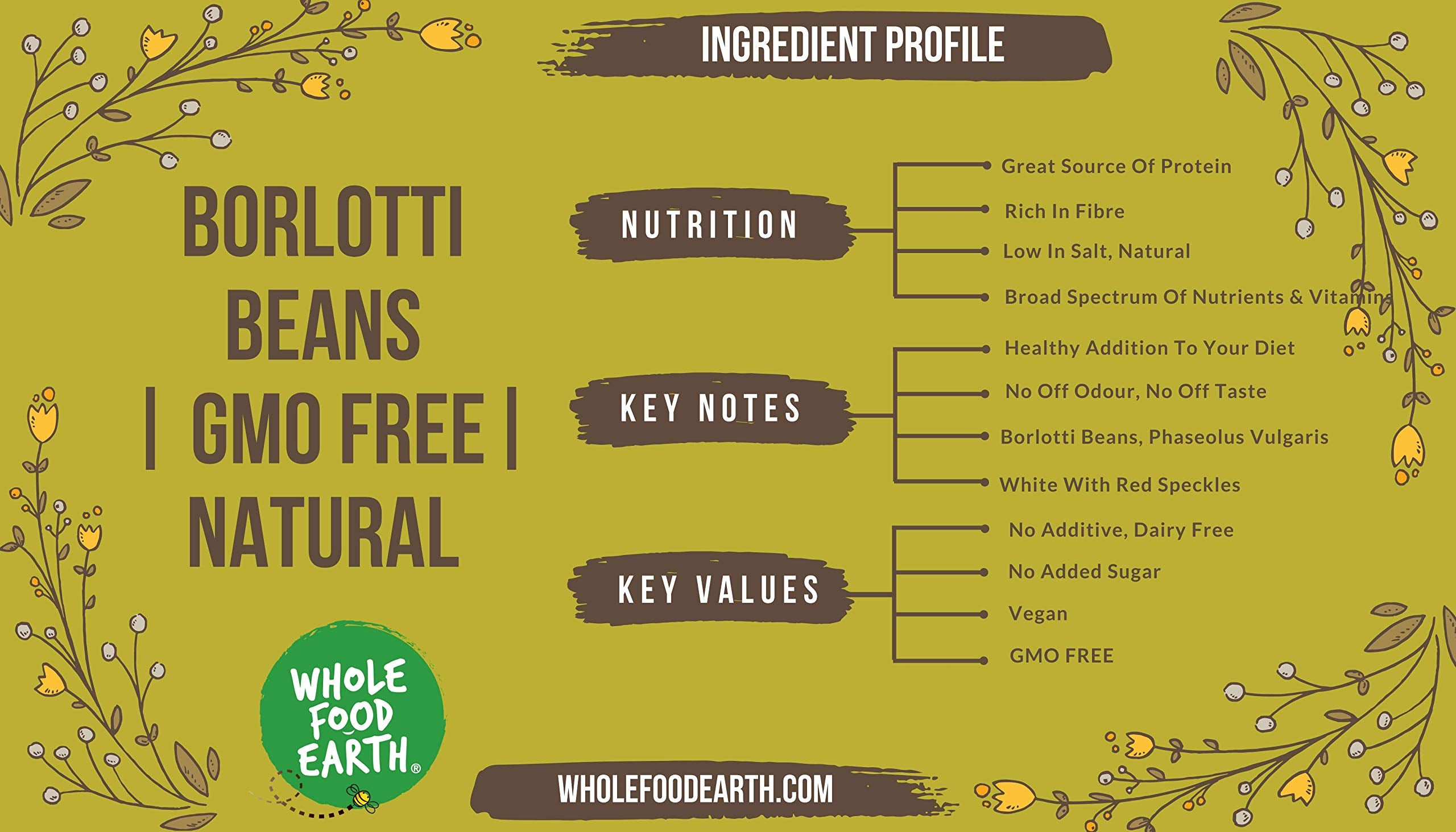 Wholefood Earth Borlotti Beans 1 kg - GMO Free, High Fibre, Natural Pulses 4