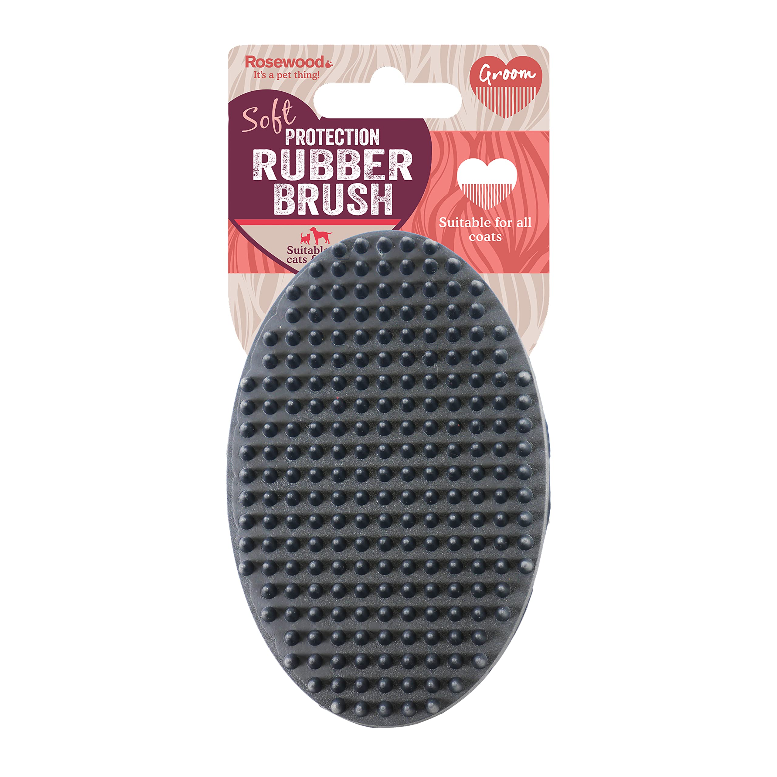 Rosewood Soft Protection Rubber Brush - Gentle Grooming for All Coat Types 1