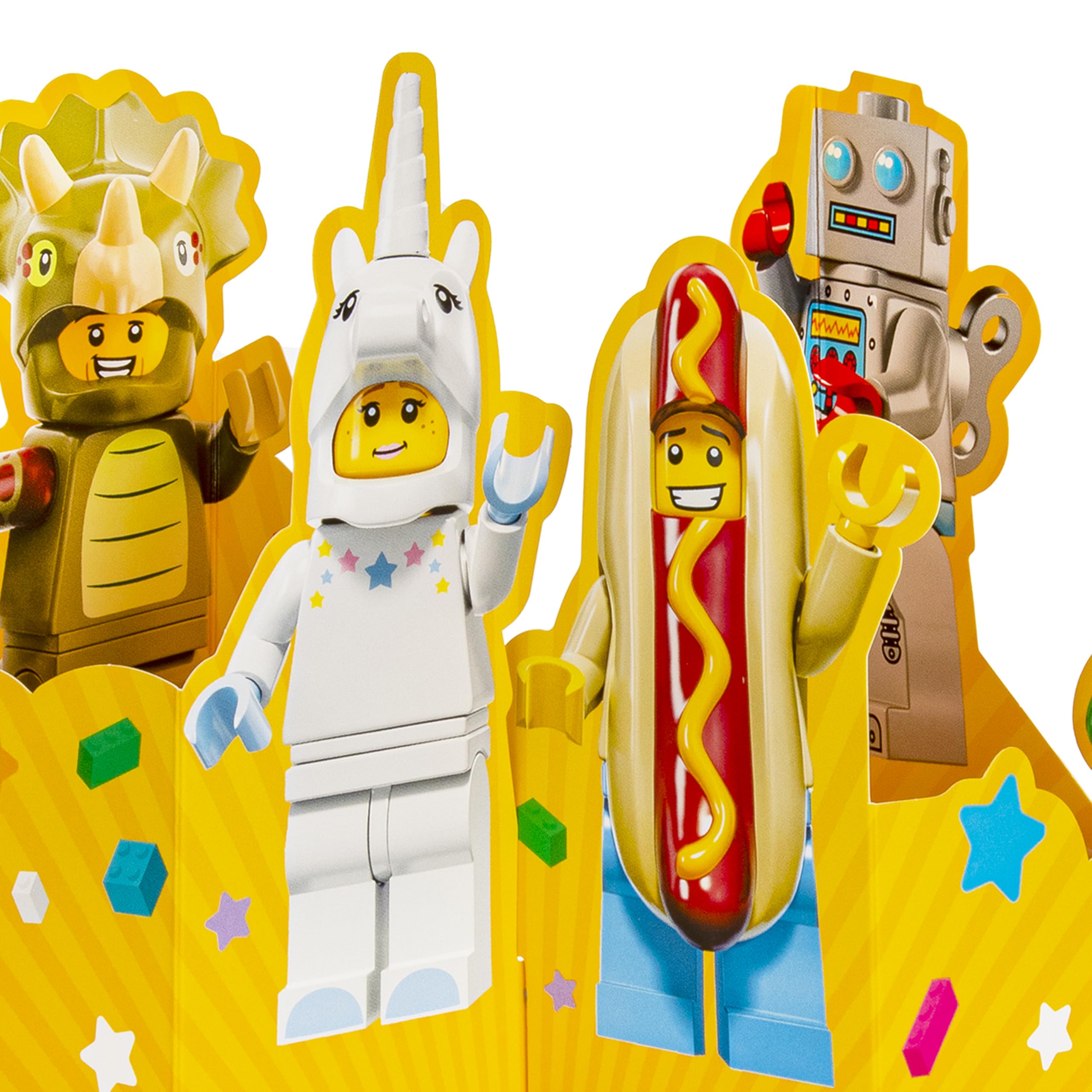 Hallmark LEGO Birthday Card | 3D Pop Up Design | Yellow with Turquoise Foil Details 4