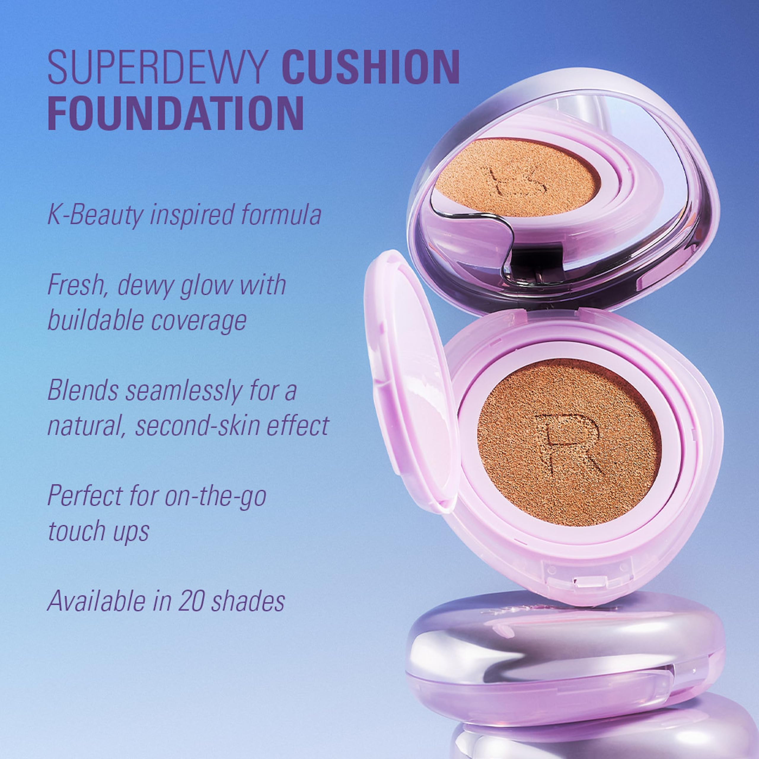 Revolution Beauty London Superdewy Cushion Foundation - Buildable Coverage | Hydrating Finish | Medium Tan Cool 6