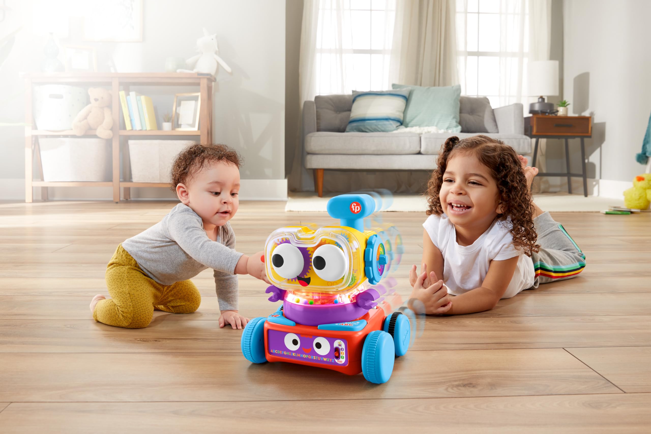 Fisher-Price 4-in-1 Ultimate Learning Bot, elektronisch activiteitenspeelgoed met licht, muziek en educatieve inhoud voor baby's en kinderen 4