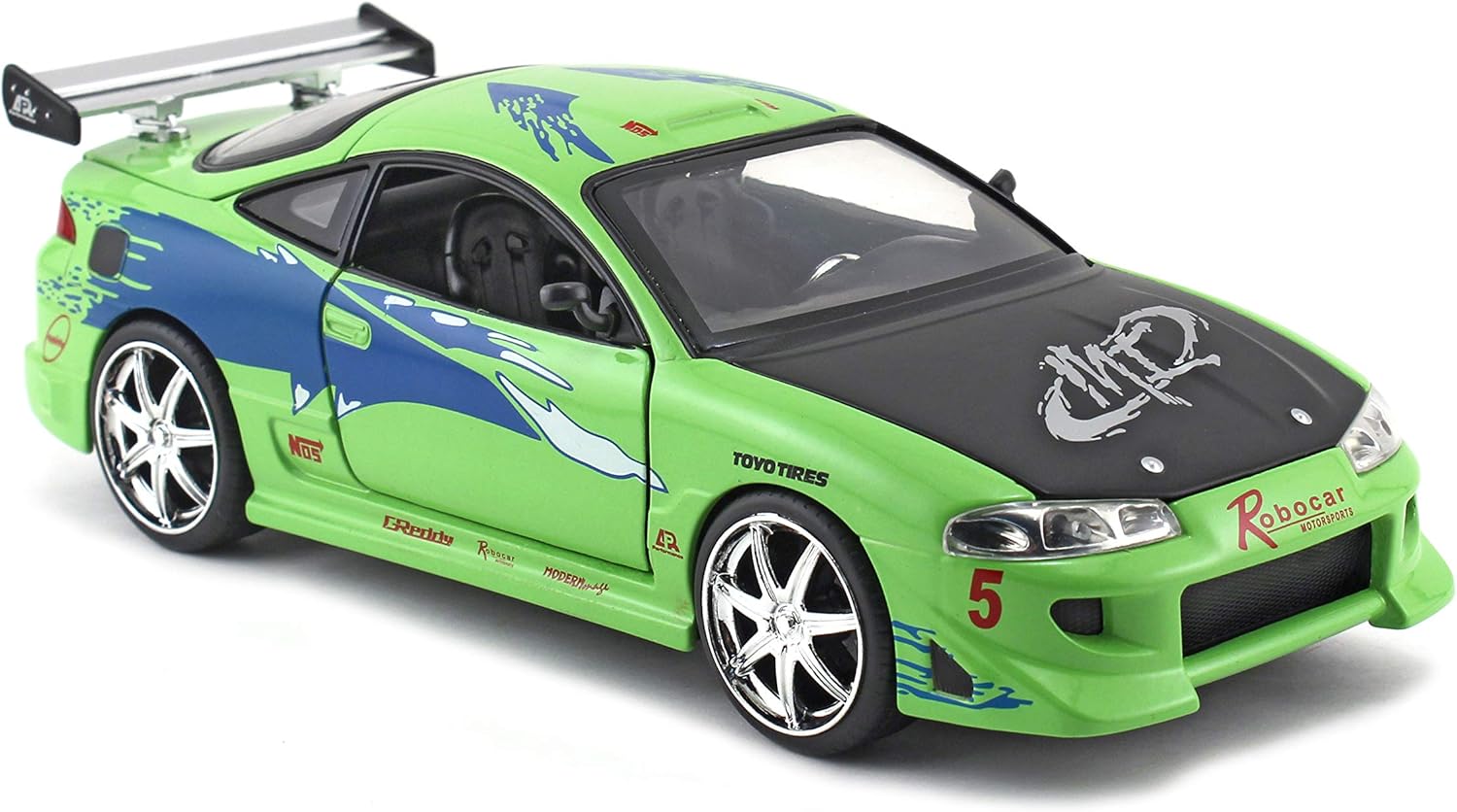 FAST & FURIOUS 1995 Mitsubishi Eclipse 1:24 Scale Die-Cast Replica Car - Jada Collectible Vehicle 8