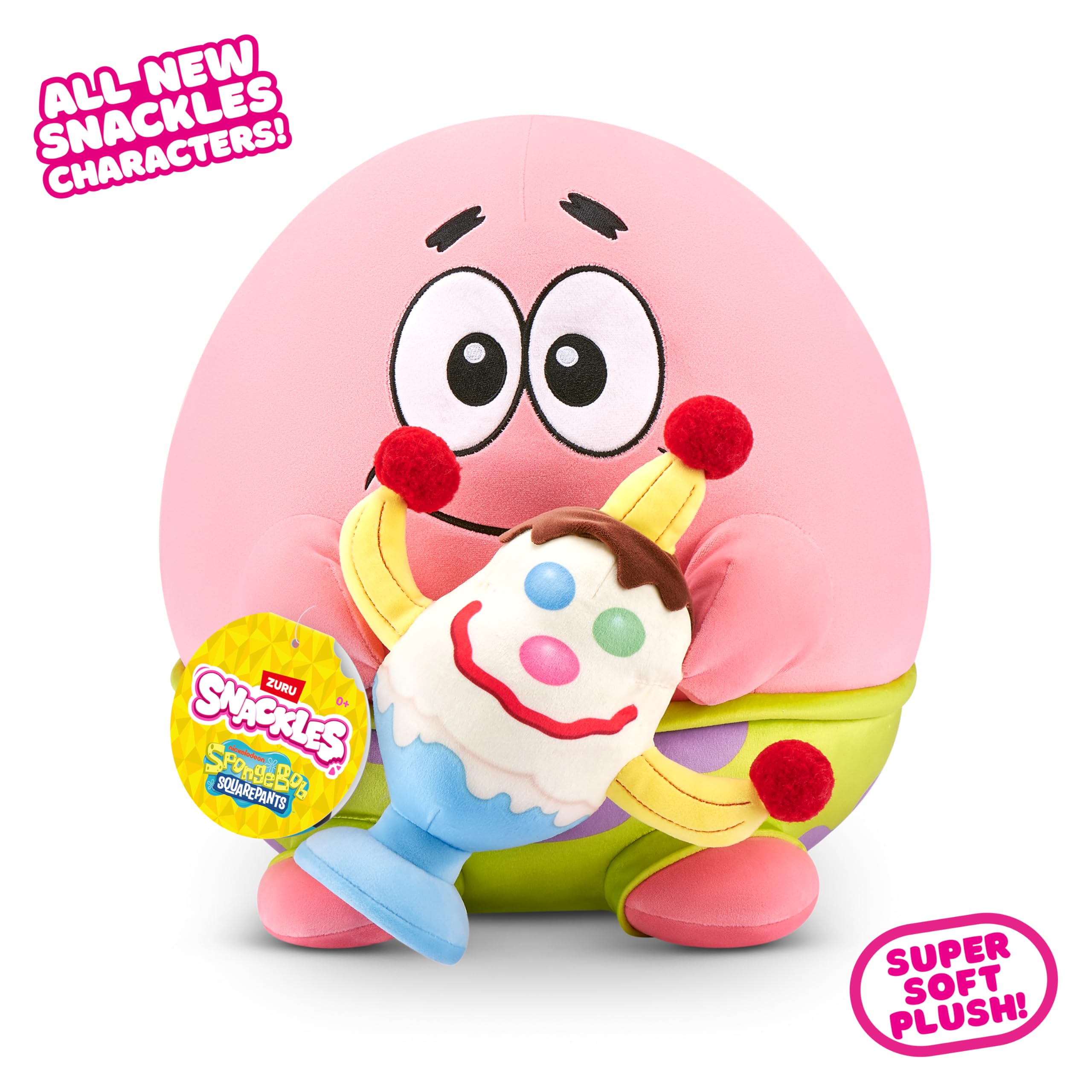 Snackles 14-inch SpongeBob SquarePants Patrick Star Plush - Super-Soft Stuffed Animal 10