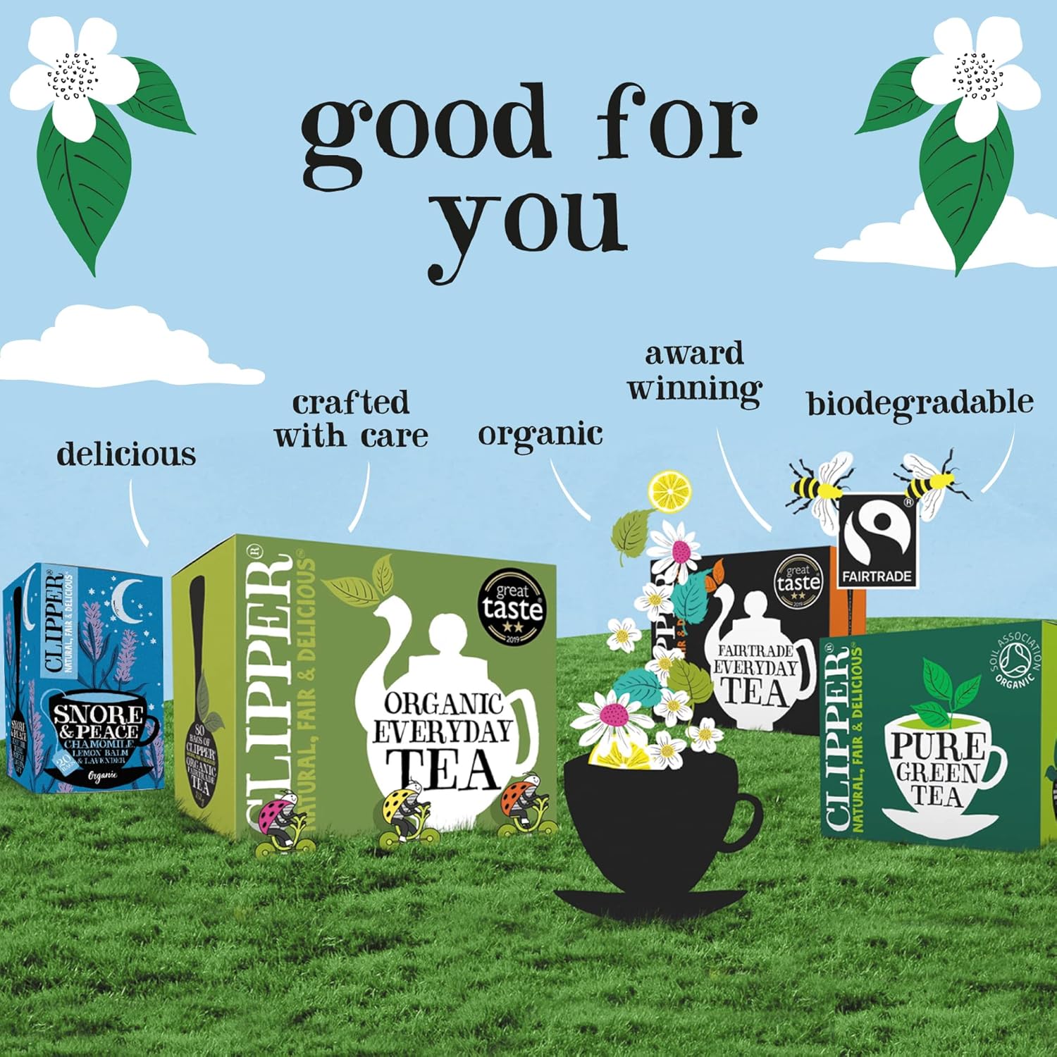 Clipper Bio Grünteebeutel pur – 320 Beutel (4 x 80) Großpackung, Fairtrade &amp; Plastikfrei 6