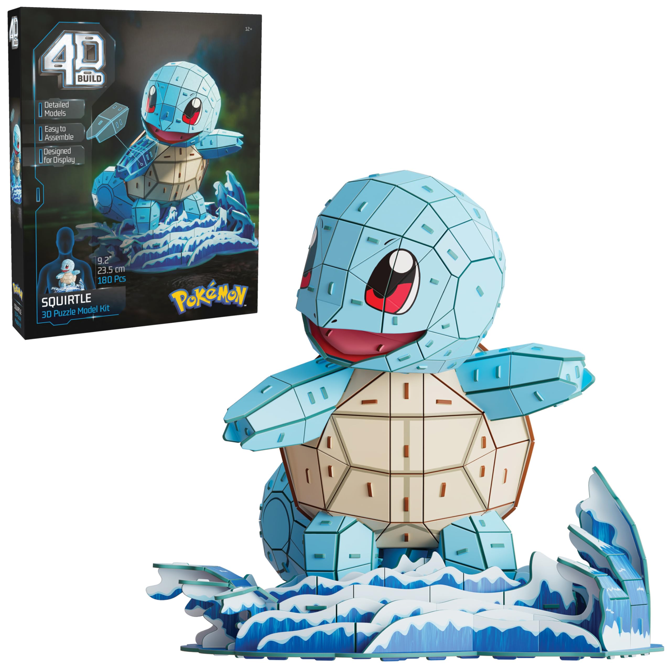 4D Build Pokémon Squirtle 3D Model Kit - 180-Piece Building Puzzle for Ages 12+