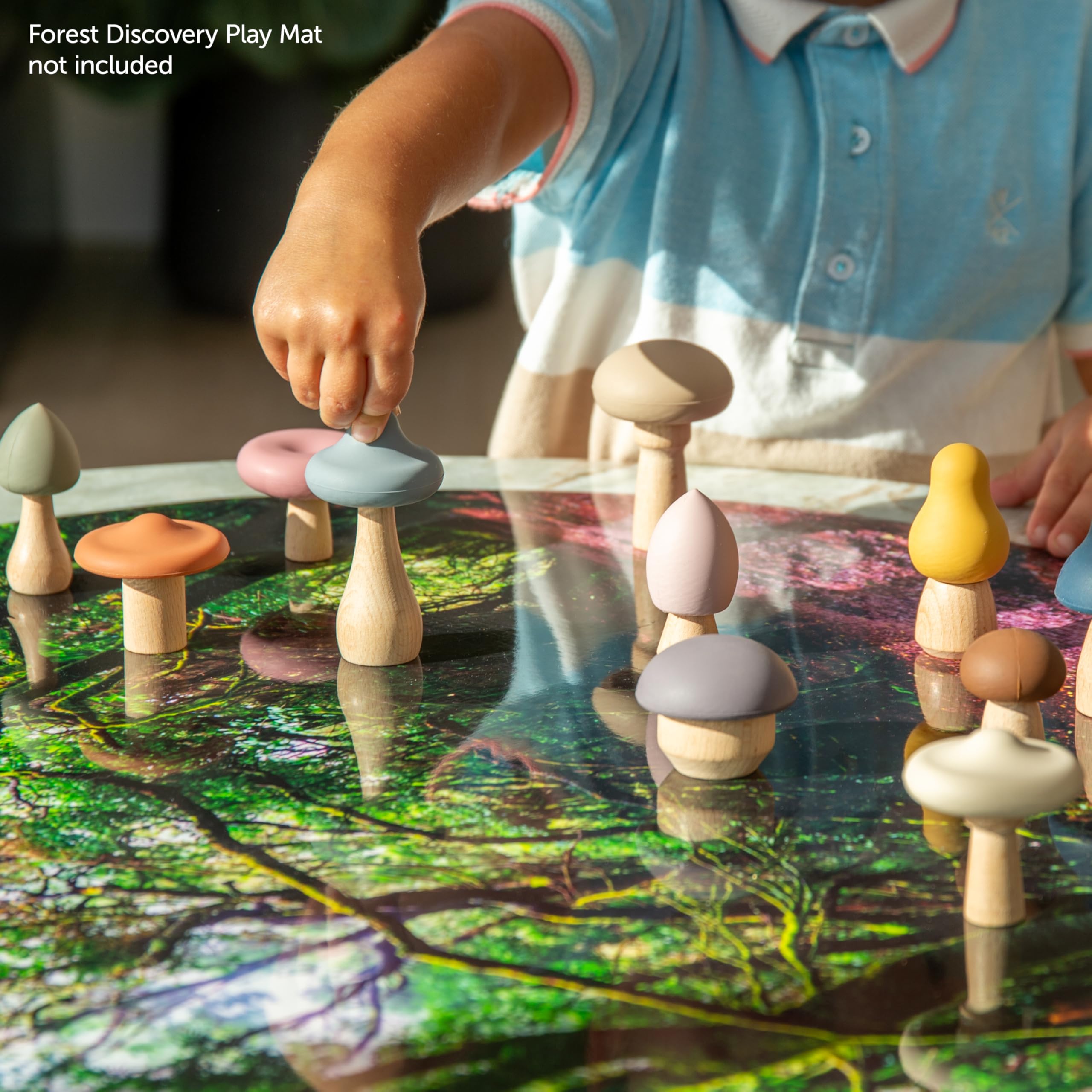 tickit SiliSoft Woodland Mushroom Set – 12 Soft Silicone & Wooden Mushrooms for Imaginative Play 6
