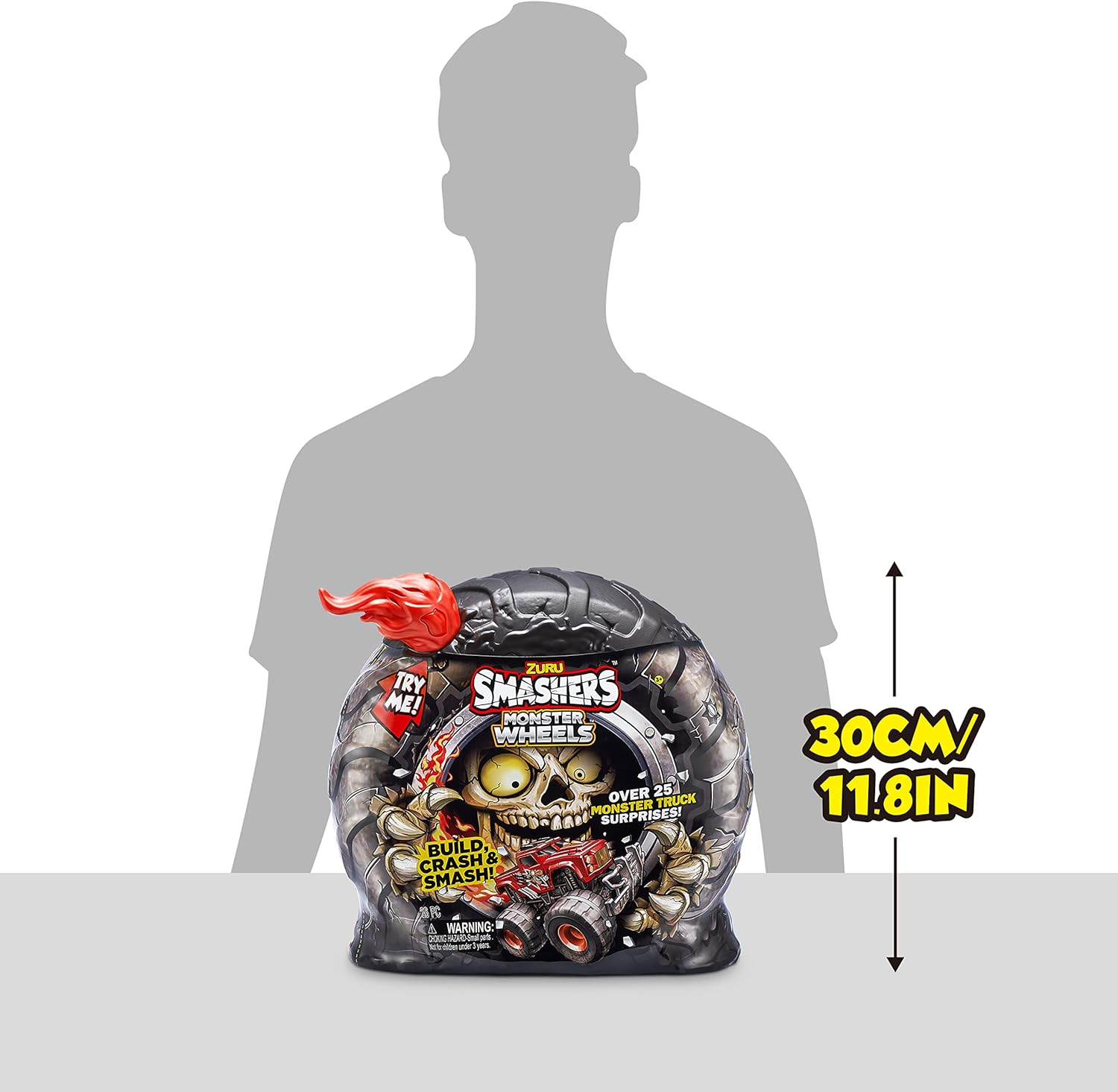 Smashers Monster Truck Surprise by ZURU - Dino Drifter with 25 Surprises, 3 Trucks to Collect 5