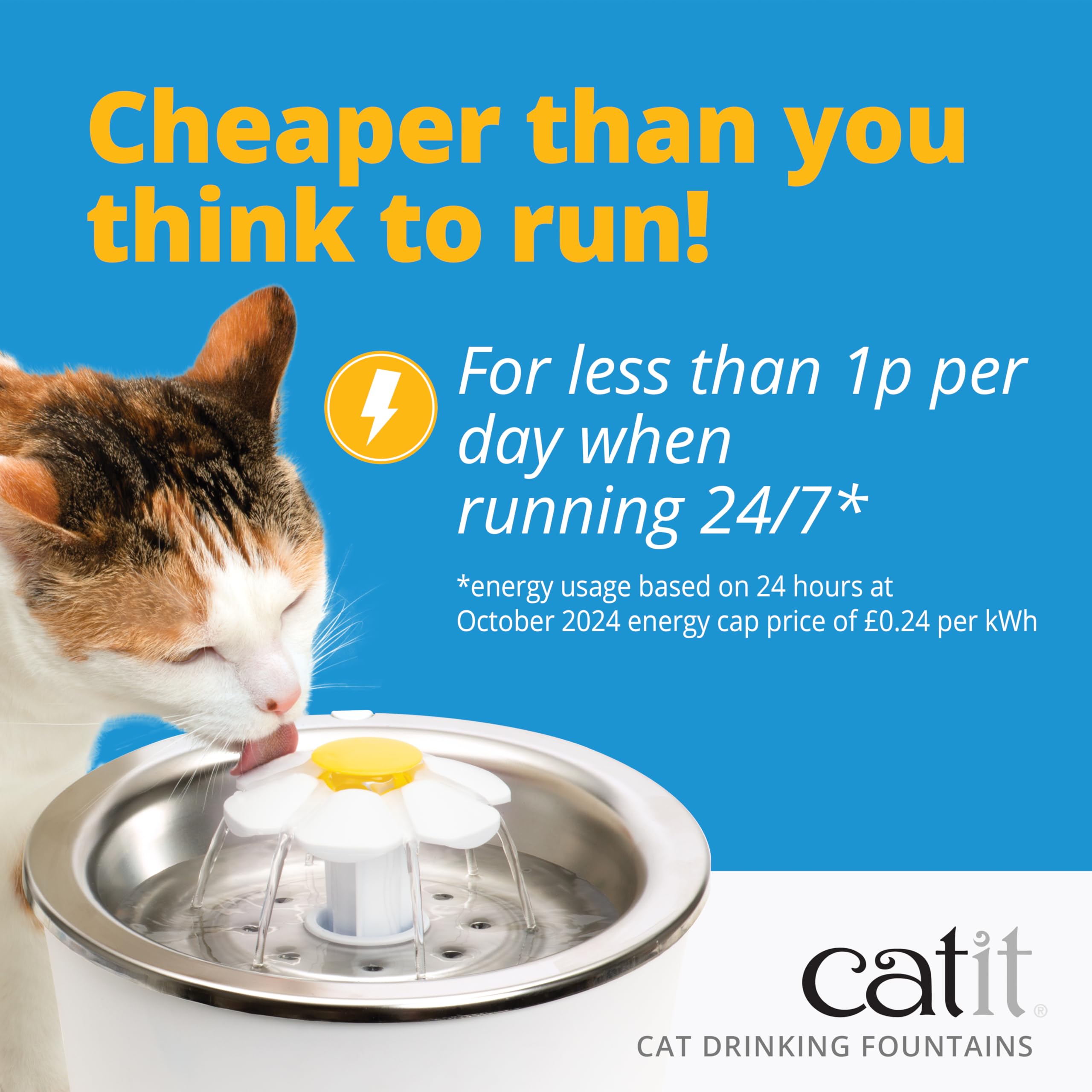 Catit PIXI Cat Drinking Fountain - 2.5 L Capacity | Triple Action Filtration | Low Water Sensor | Pink 8