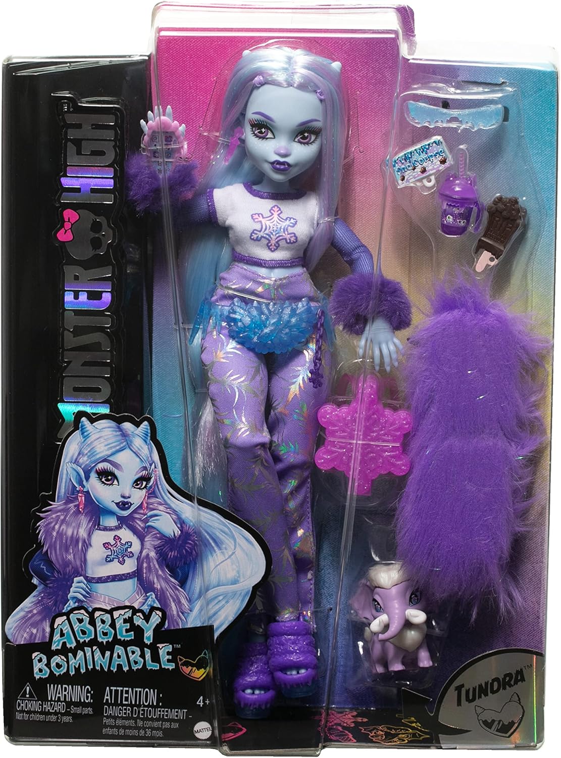 Monster High Abbey Bominable Yeti Fashion Doll with Pet Mammoth - Ages 4+ 6