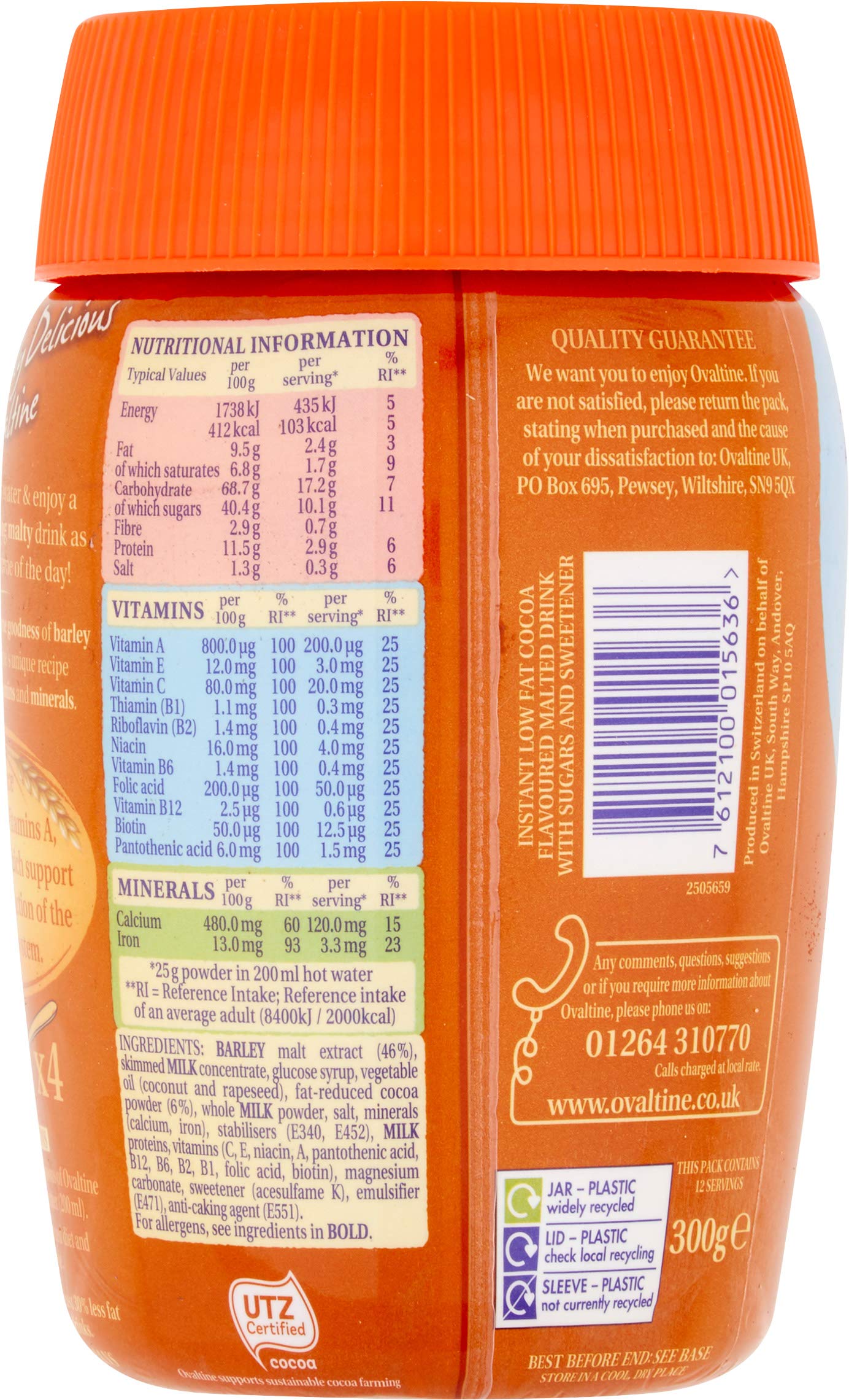 Ovaltine Original Light Malted Drink Powder - Low Fat, Source of Iron & Vitamins 3