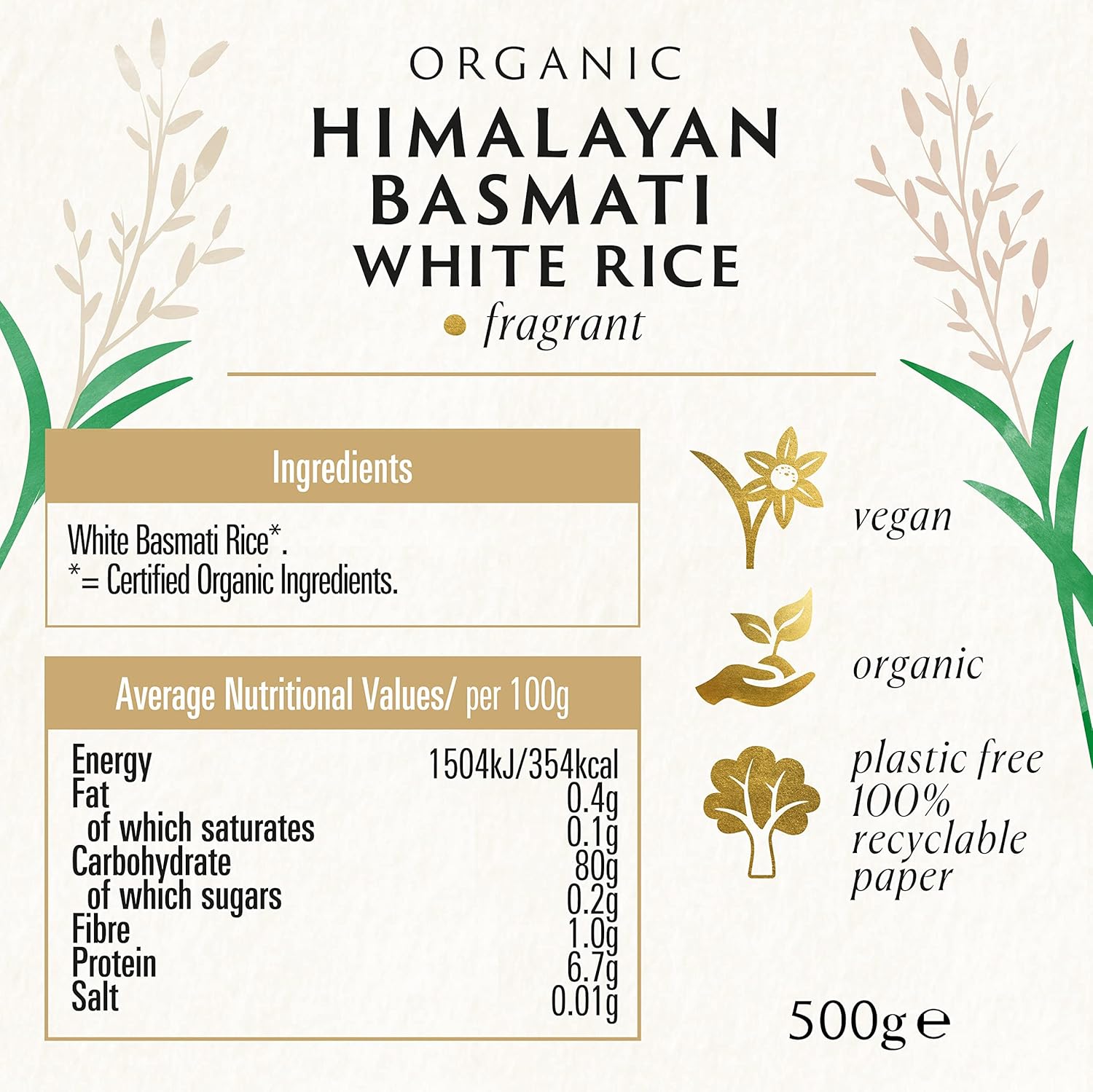 Biona Organic Himalayan Basmati Rice 500g - Long Grain White Rice 4
