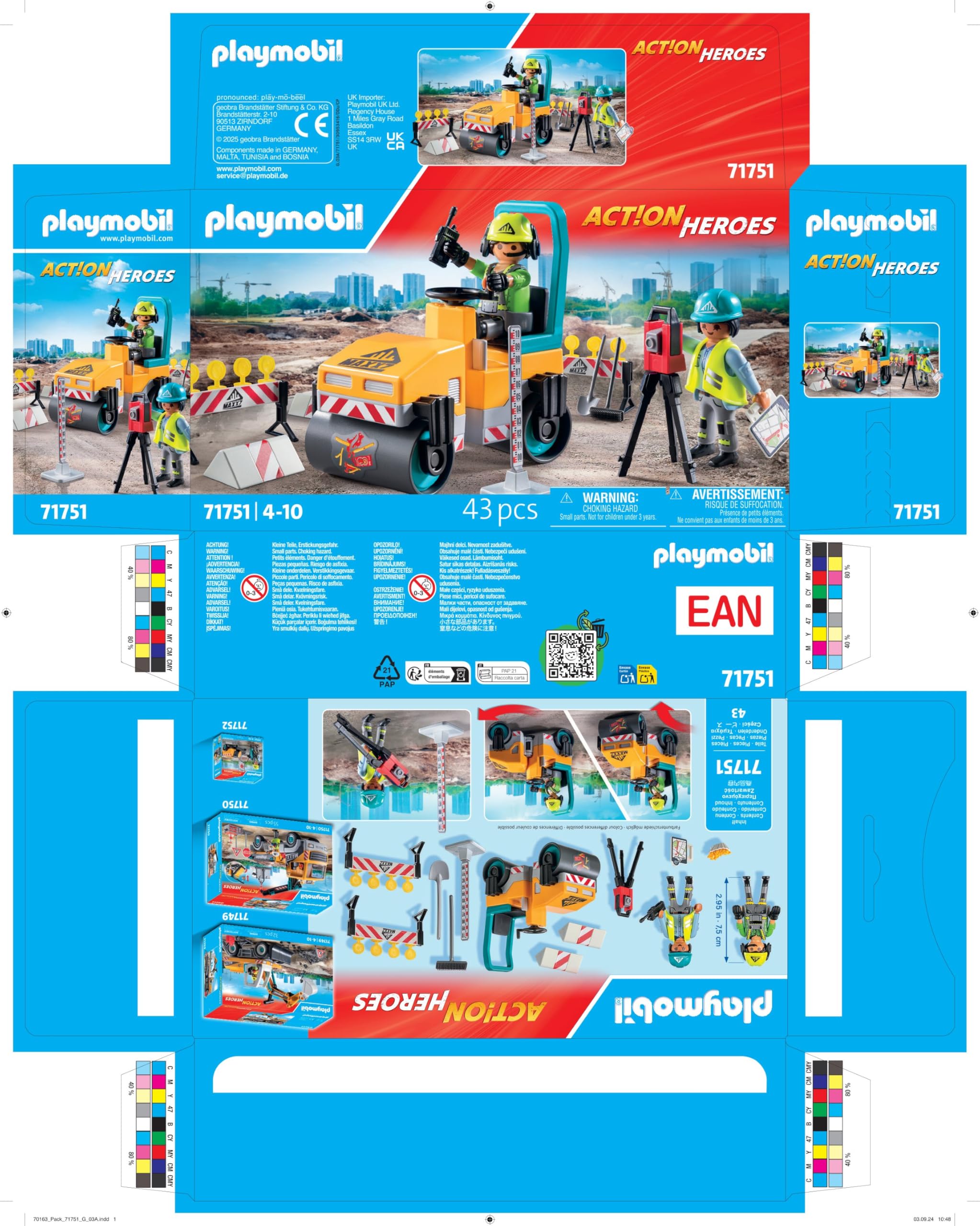 Playmobil Action Heroes Road Construction Site - Building Playset for Kids 4-10 4