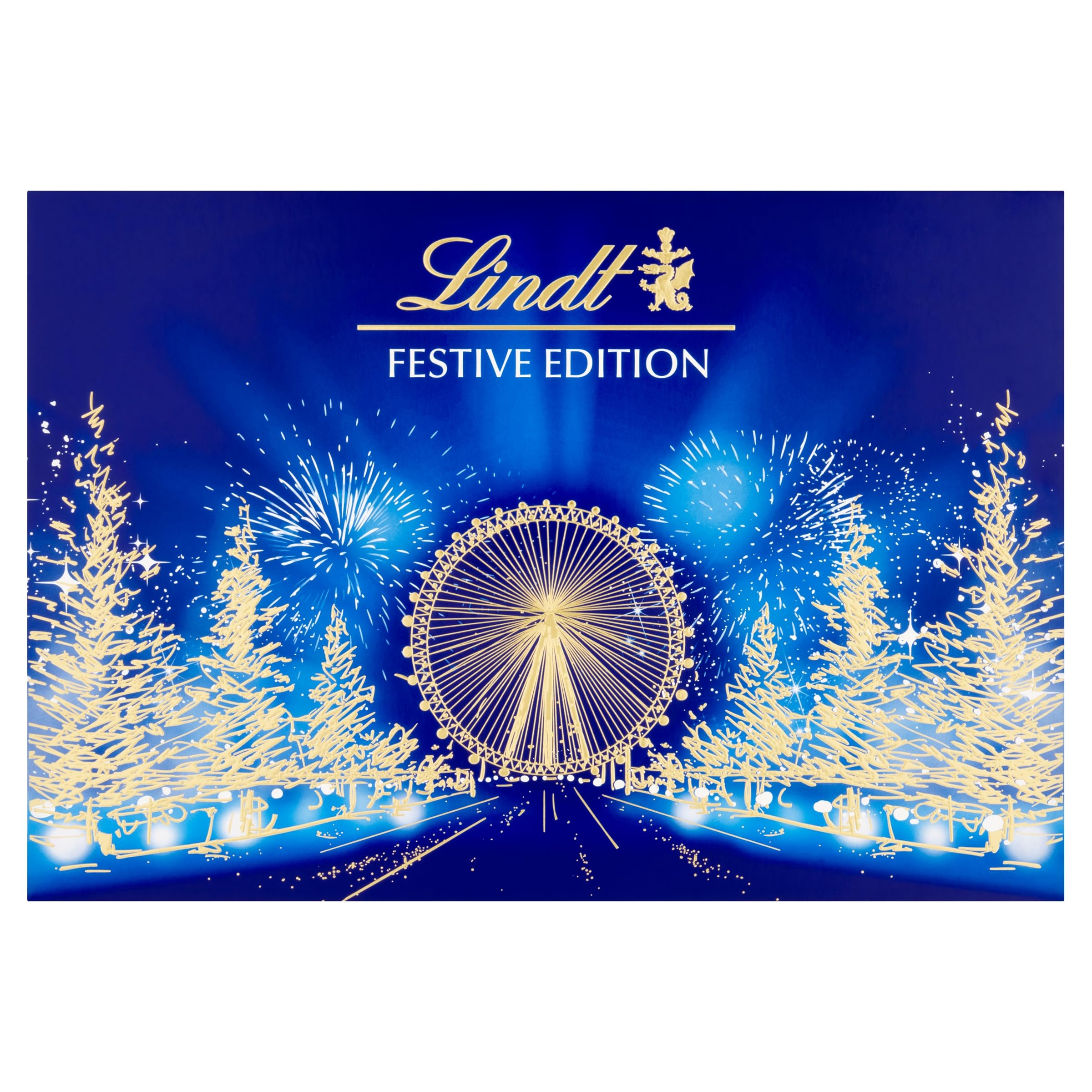 Lindt Festive Edition Christmas Sharing Box – 690g Assorted Milk, Dark & White Chocolates