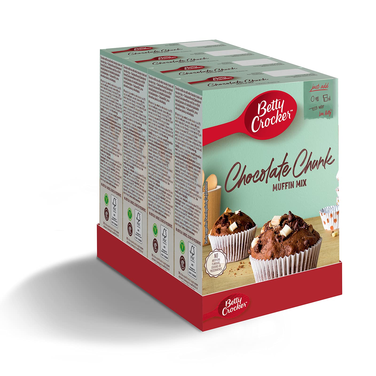 Betty Crocker - Chocolate Chunk Muffin Mix Baking Kit (335g Pack of 4)
