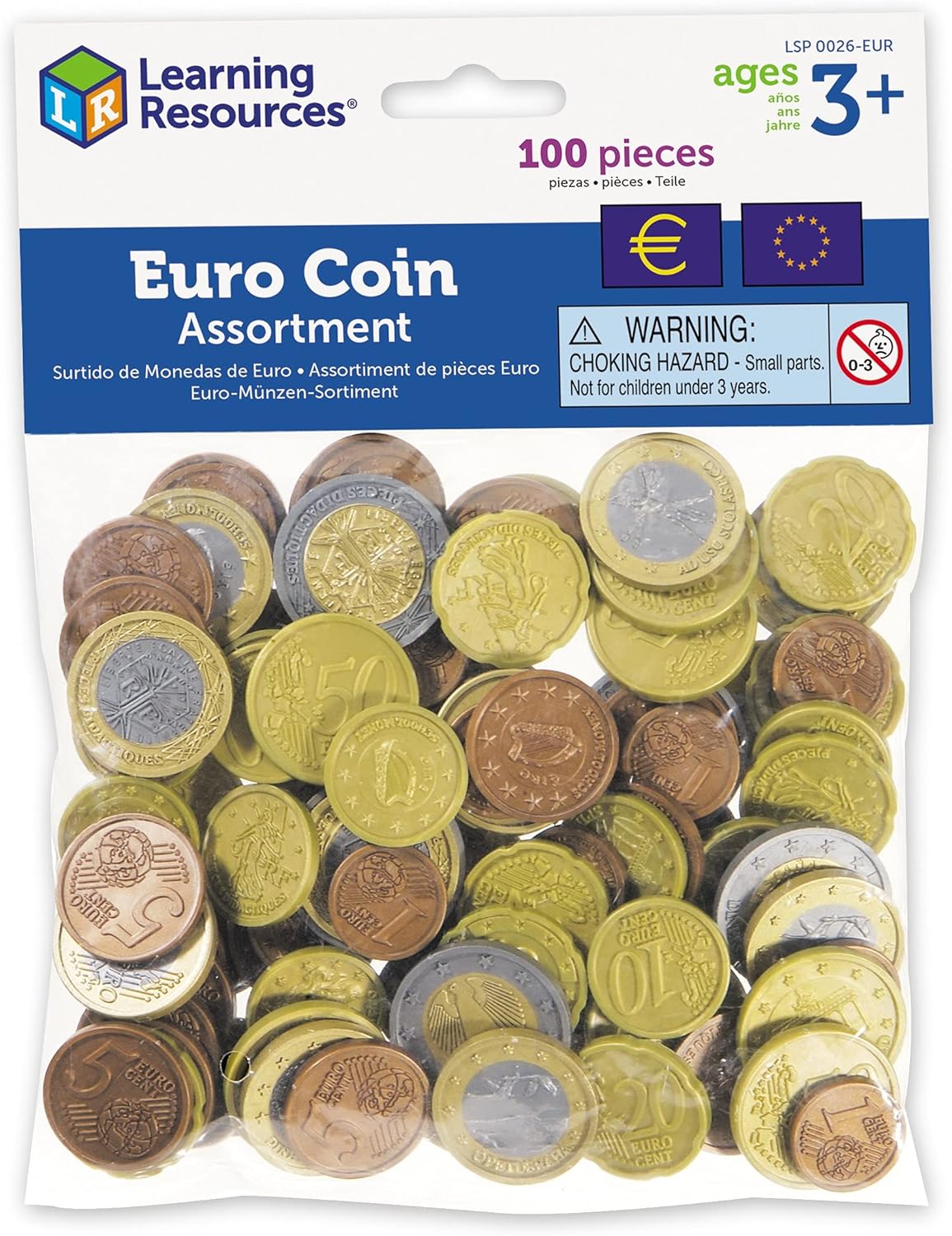 Learning Resources Euro Coins Set - 100 Piece Educational Toy for Money Maths 4