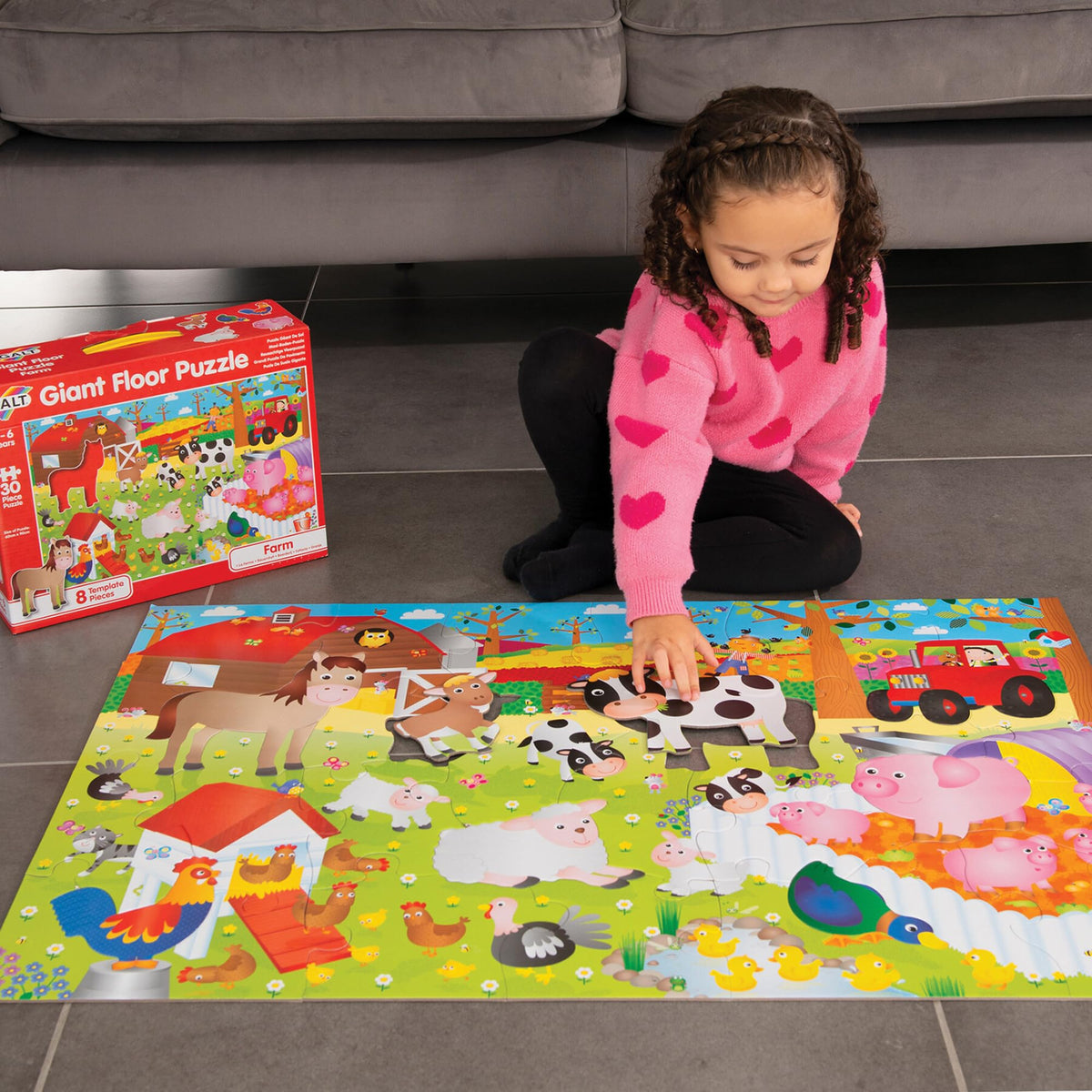 Galt Giant Farm Floor Puzzle - 30 Pieces, 60 x 90 cm, Ages 3–6