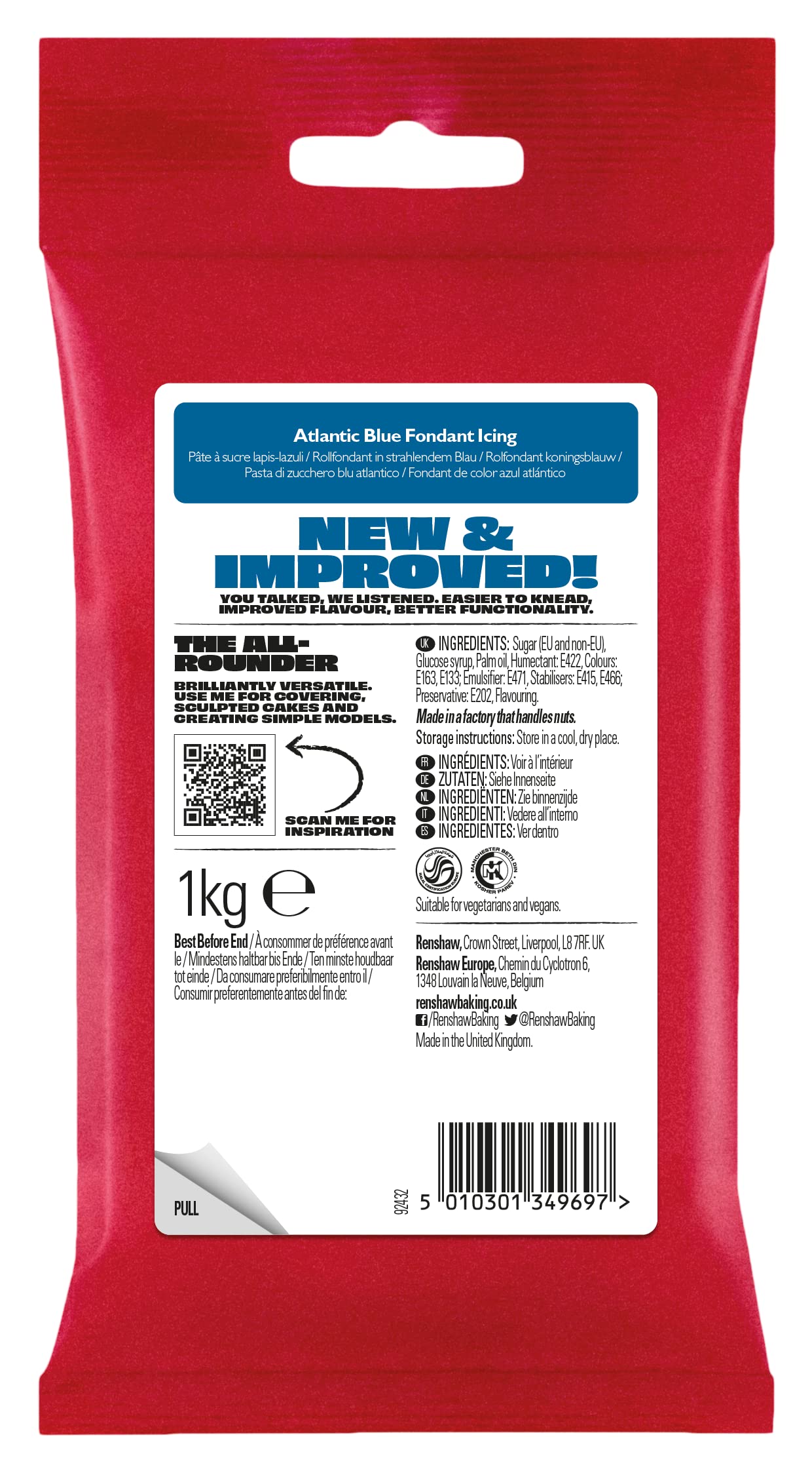 Renshaw Atlantic Blue Just Roll With It Fondant Icing, 1 kg 6