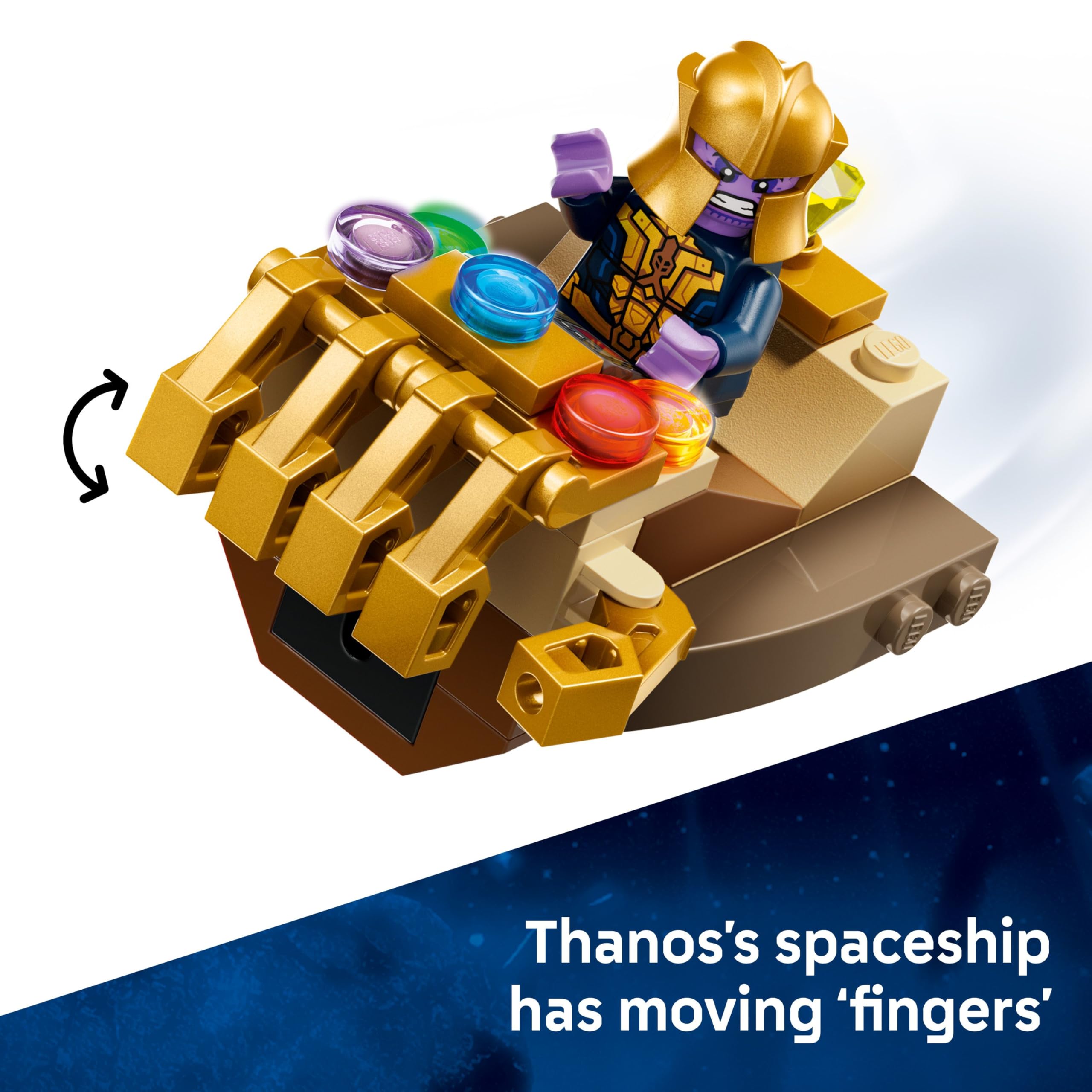 LEGO Marvel Captain America vs. Thanos - Super Hero Building Playset with Quinjet & Infinity Gauntlet Spaceship 6