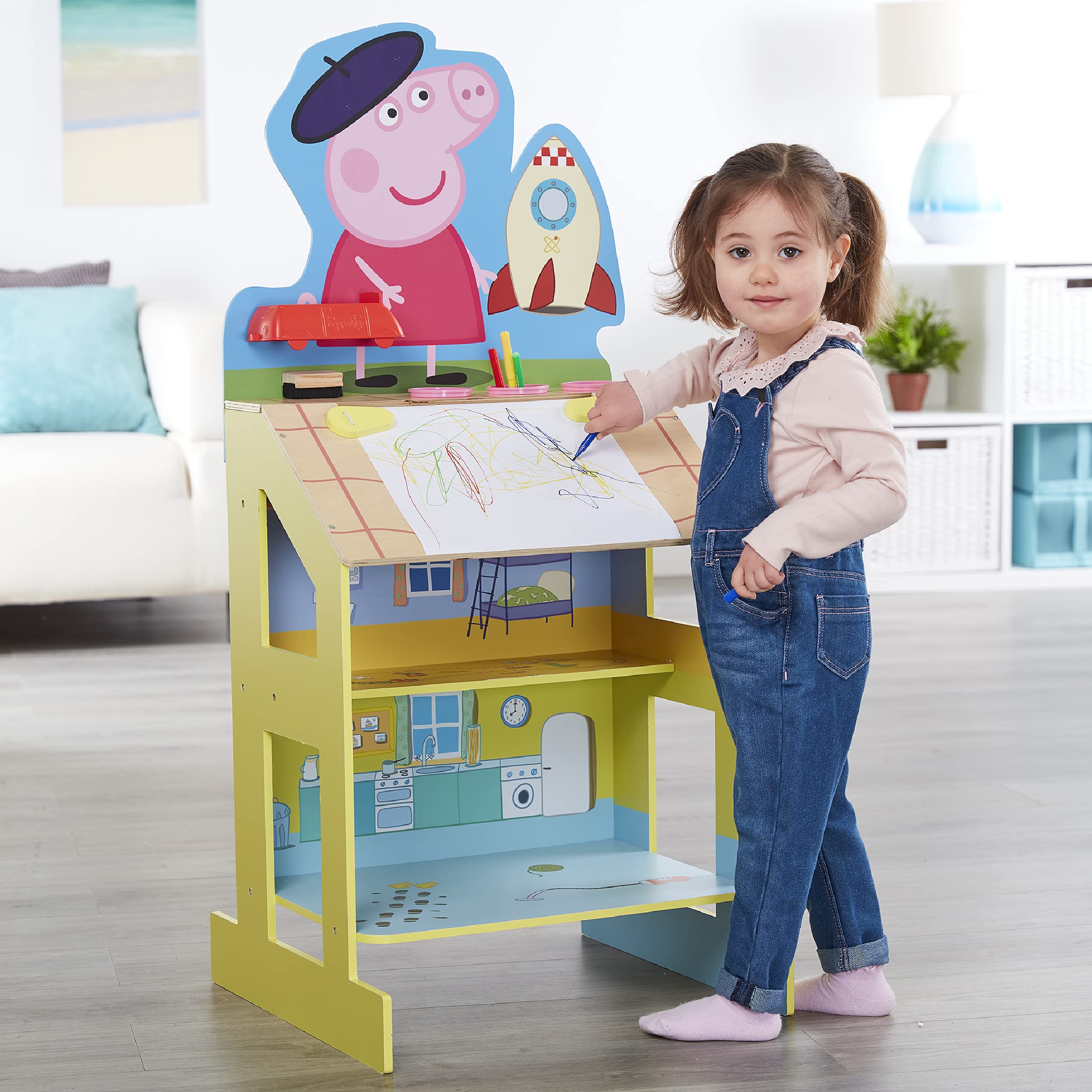 Peppa Pig Gioca e Disegna Cavalletto in Legno 6