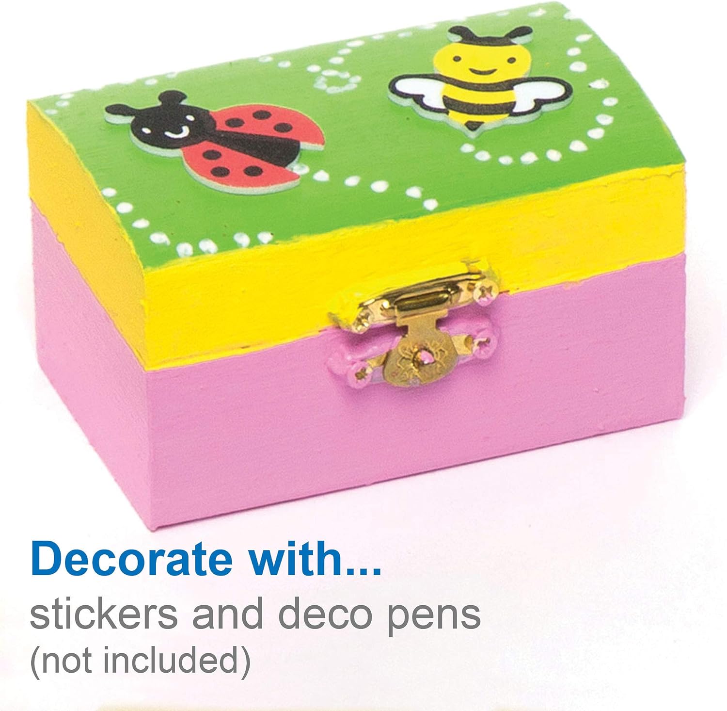 Baker Ross Mini Wooden Treasure Chests - DIY Craft Kit for Kids (Pack of 4) 9