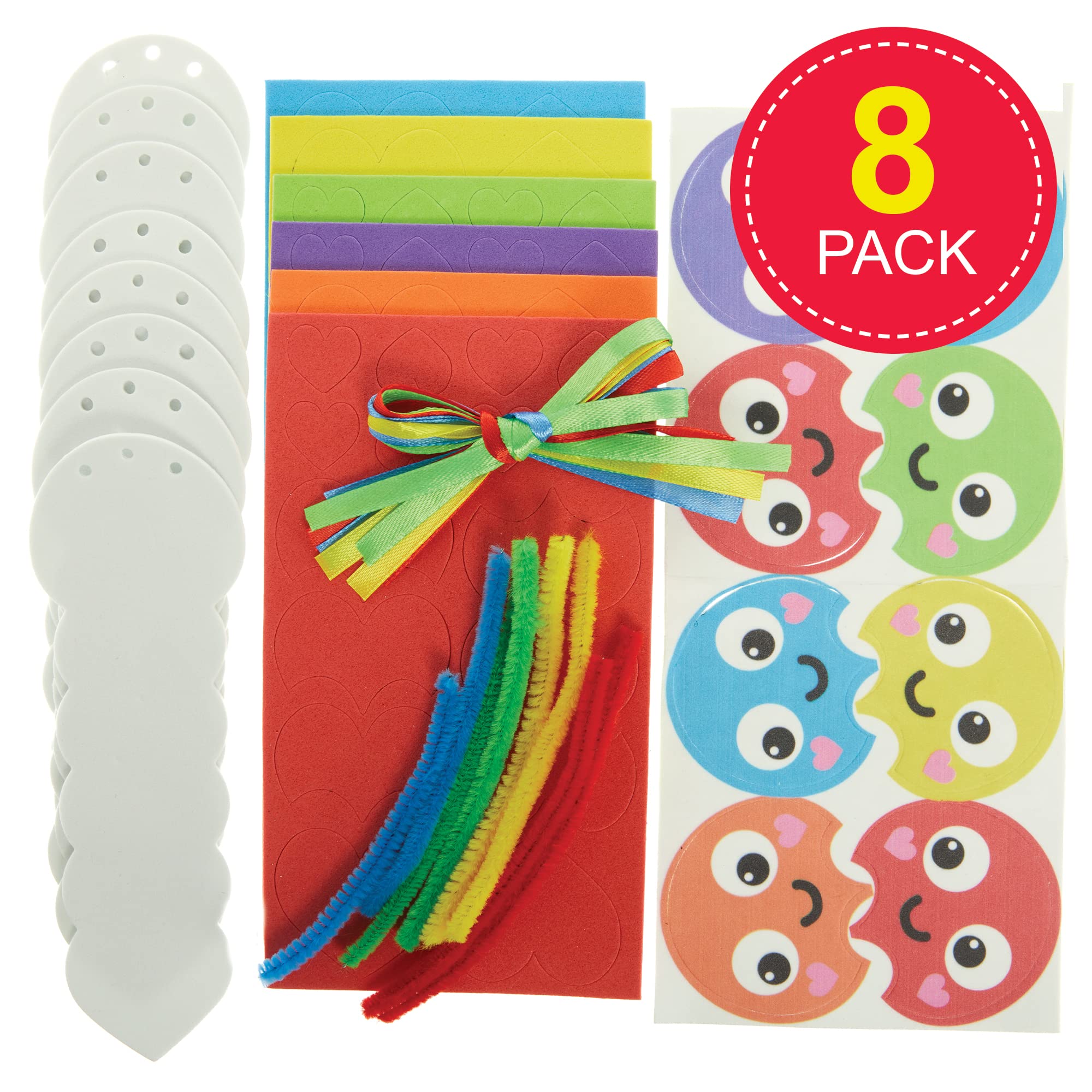 Baker Ross FX455 Caterpillar Rainbow Love Heart Bookmark Craft Kit - Pack of8 8