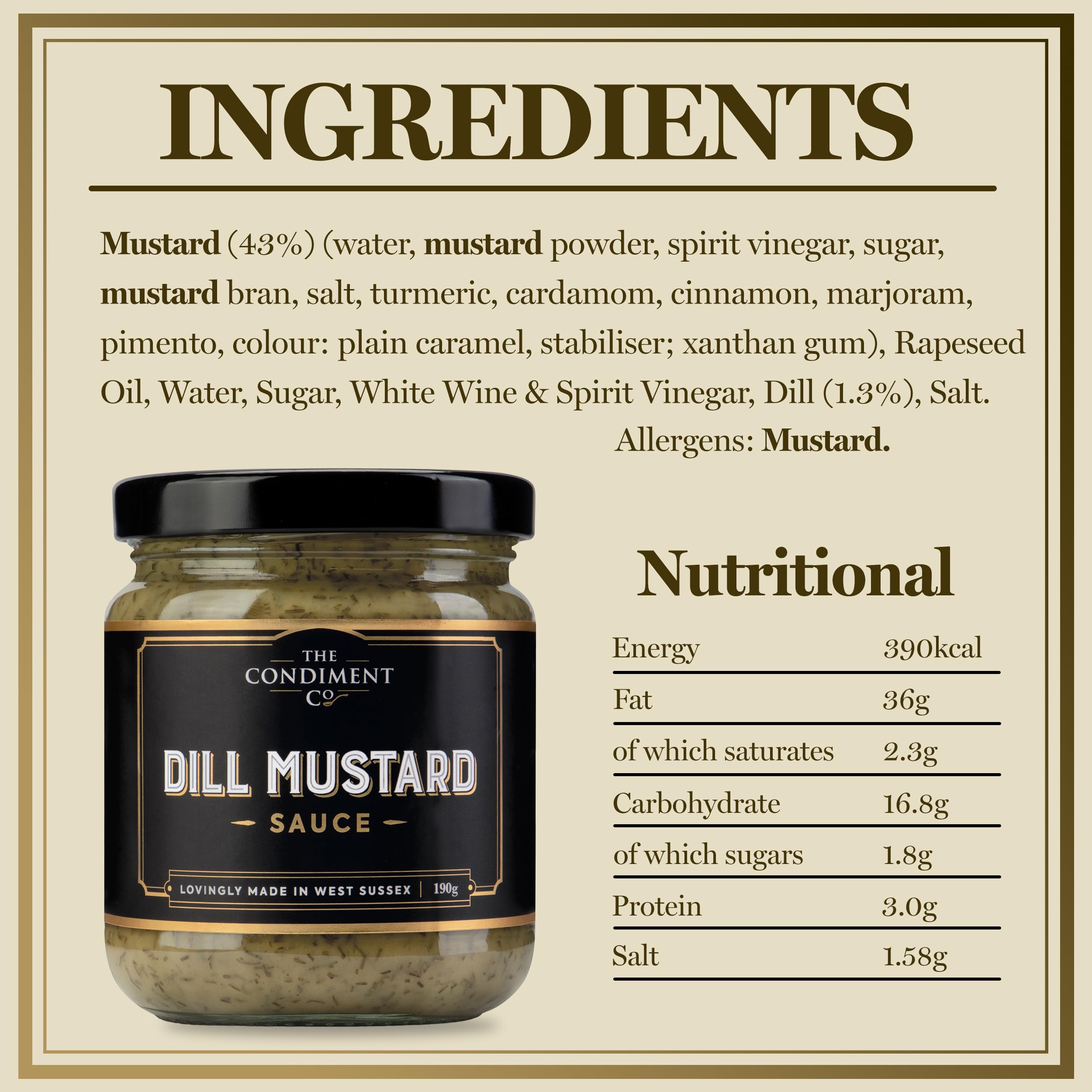 The Condiment Company - Dill Mustard 190g, Mustard & Dill Sauce for Fish, Sandwiches, Salad Dressings 4
