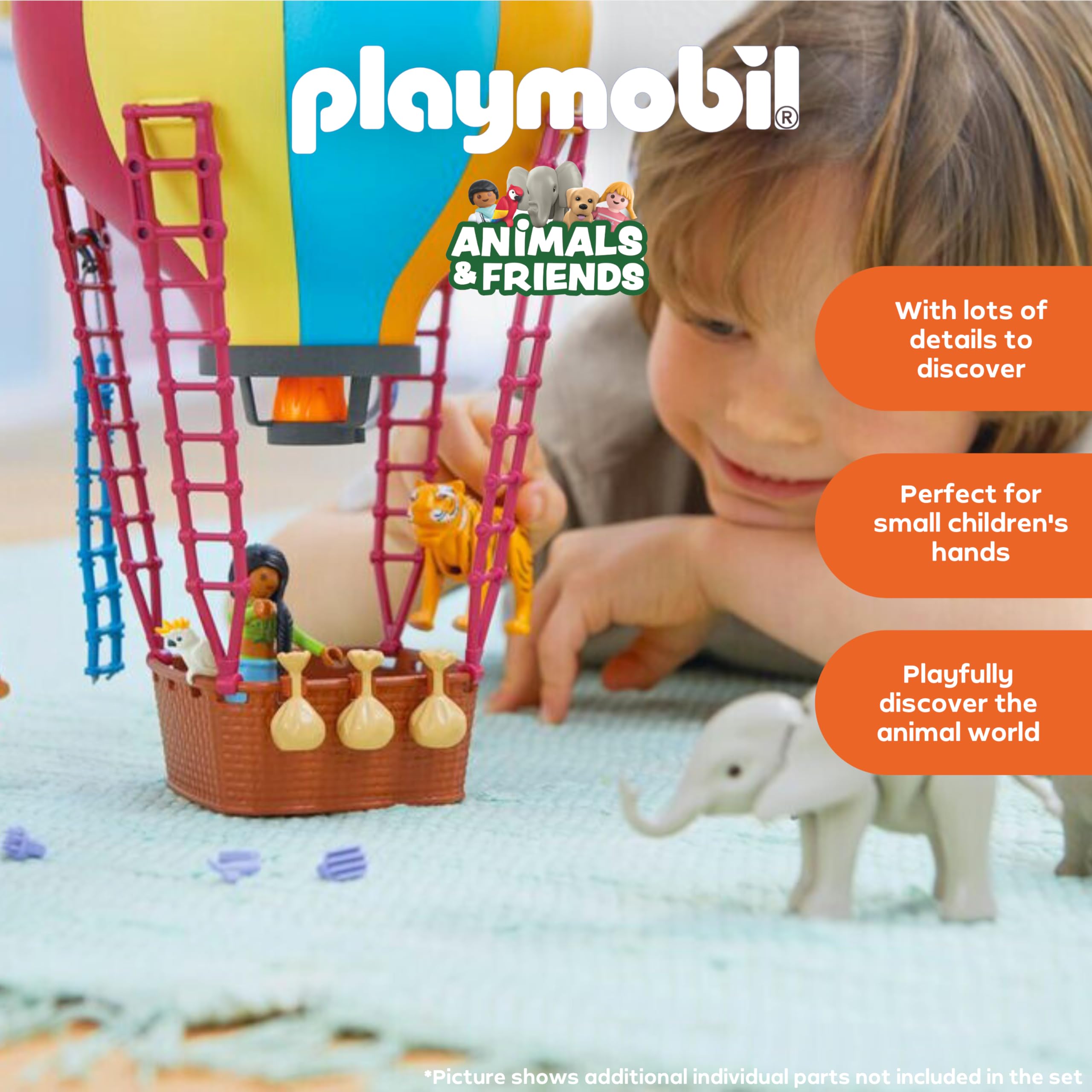 Playmobil Balloon Journey Playset - Flying Adventure with Tiger & Cockatoo, Ages 4-10 10