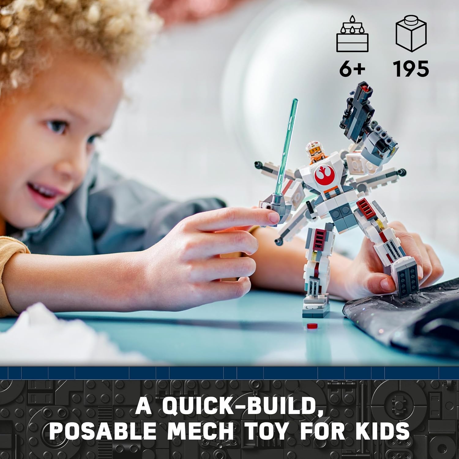 LEGO Star Wars Luke Skywalker X-Wing Mech Building Set - Posable Action Figure with Lightsaber for Kids 6+ 10