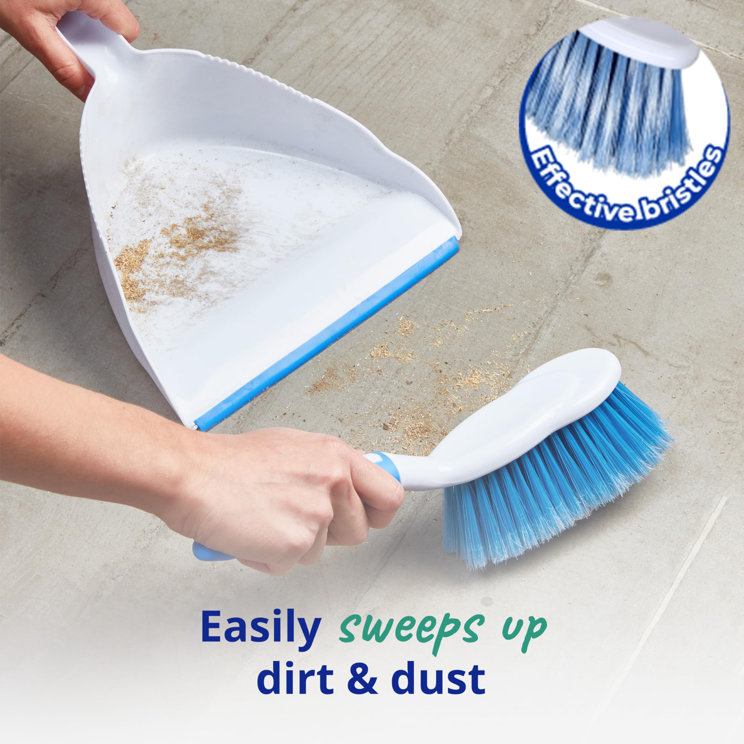 Spontex - Dustpan & Brush Set with Large Capacity Dustpan and Durable Bristles 8