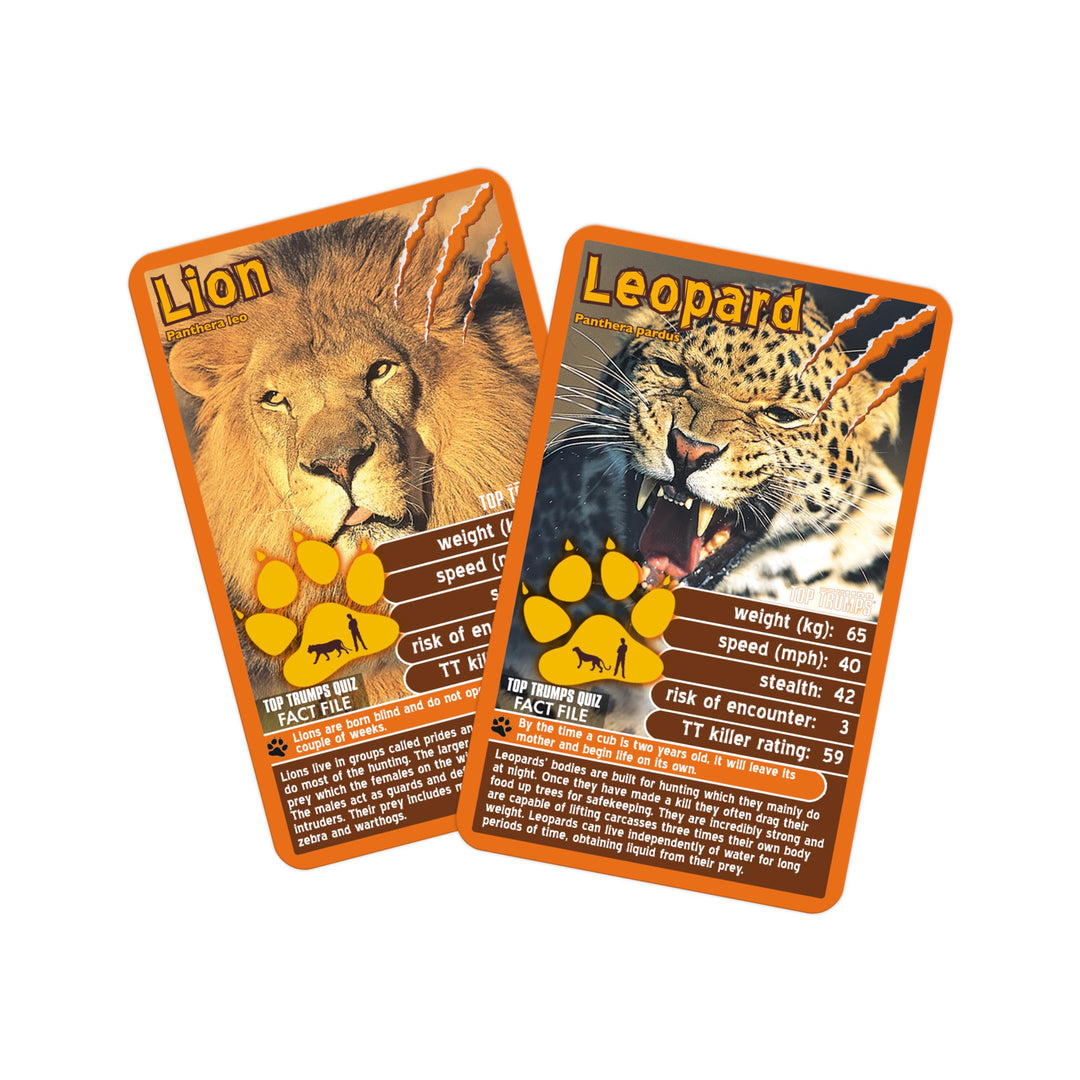 Top Trumps Deadliest Predators Card Game - Educational Wildlife Battle Game with Great White Shark, Komodo Dragon & King Cobra