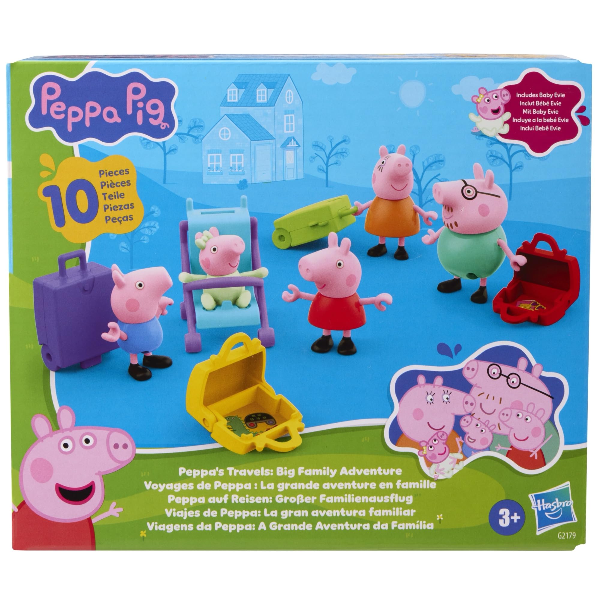 Peppa Pig Peppa's Travels: Big Family Adventure Figure Set - 5 Figures, Ages 3+