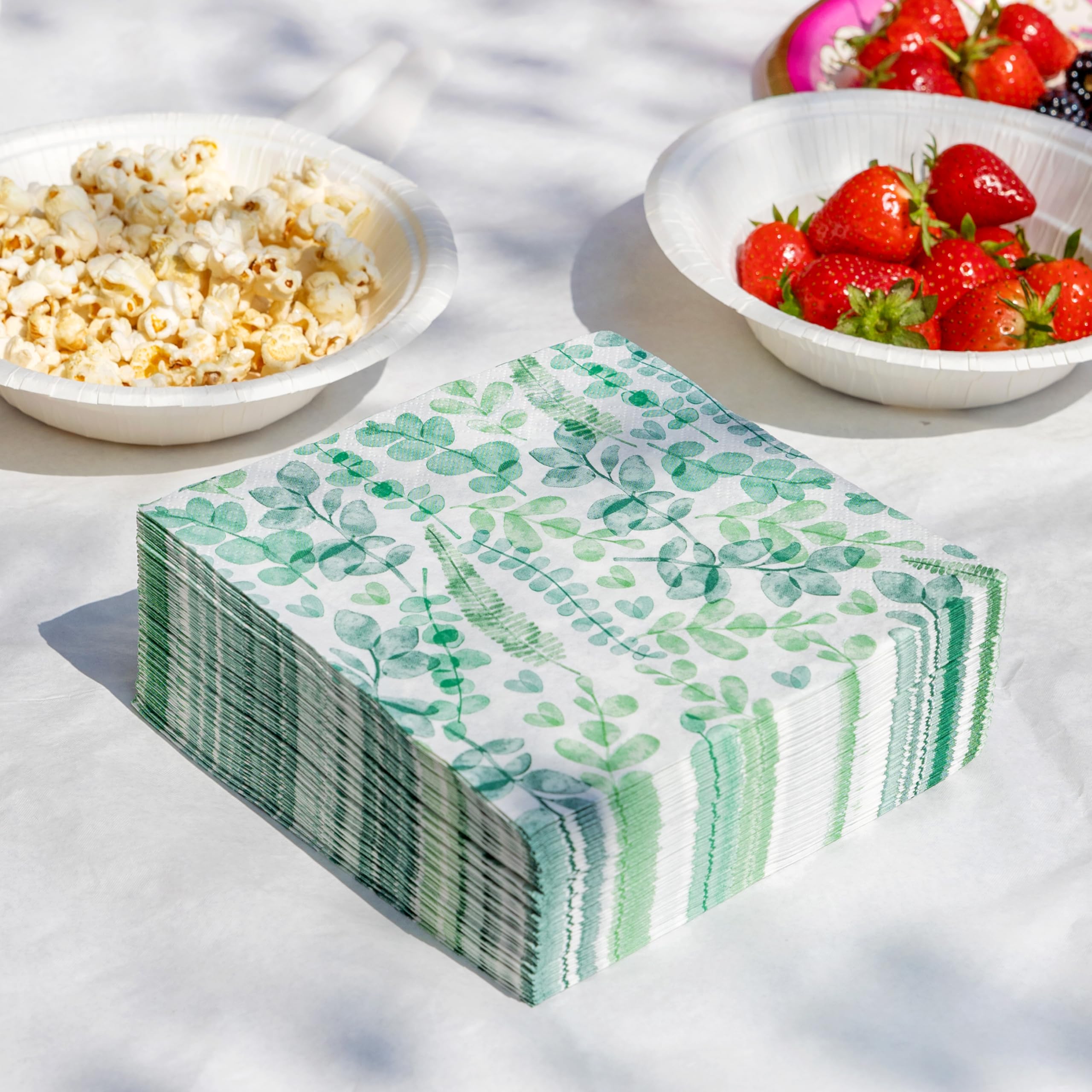 Talking Tables Grüne Blätter, 2-lagige weiche Papierservietten, 100er-Packung, umweltfreundlich, kompostierbar, Einweg, 33 cm 7