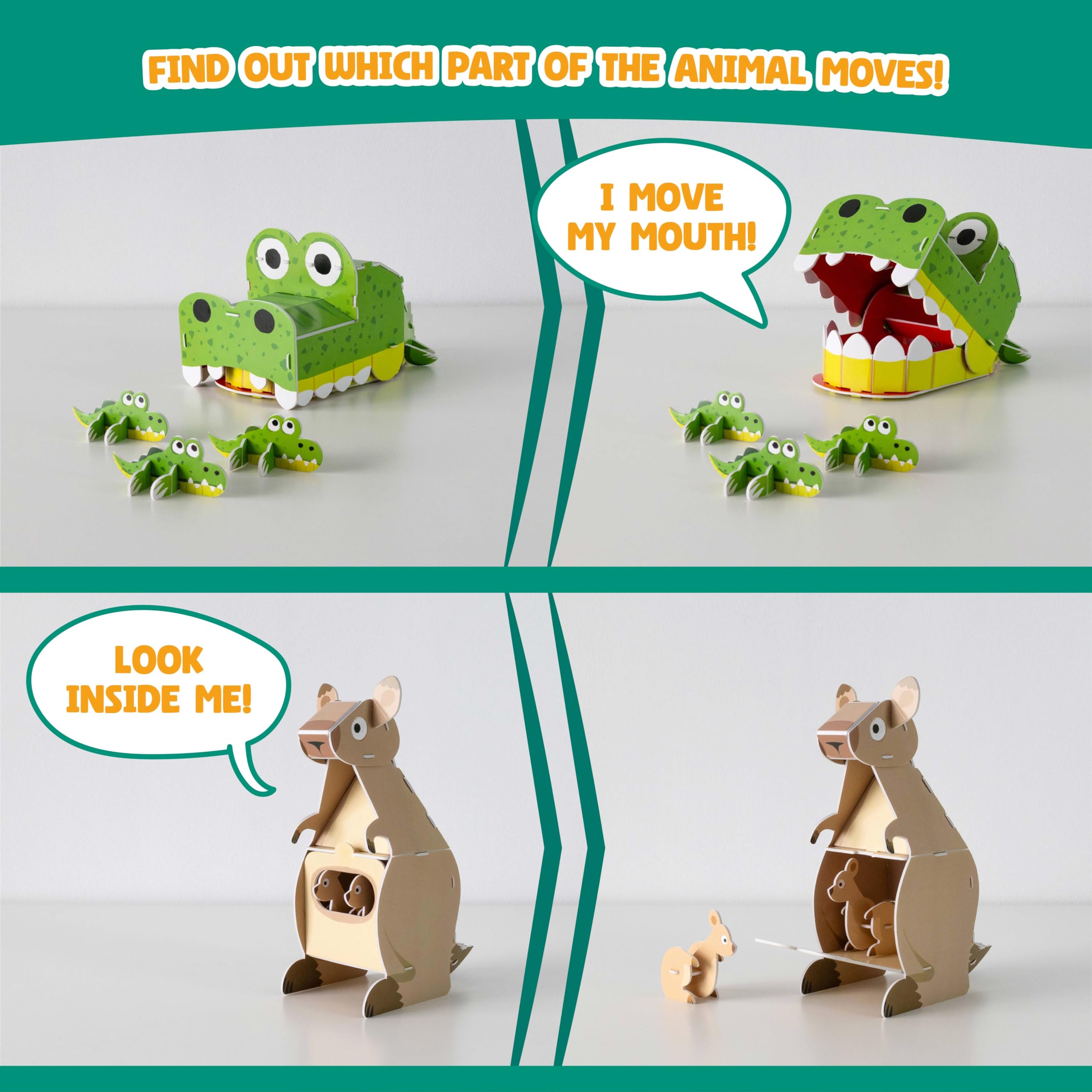 BONNYCO 3D Jungle Animal Puzzles - 8 Piece Set | Educational Toy | Ages 6+ 5
