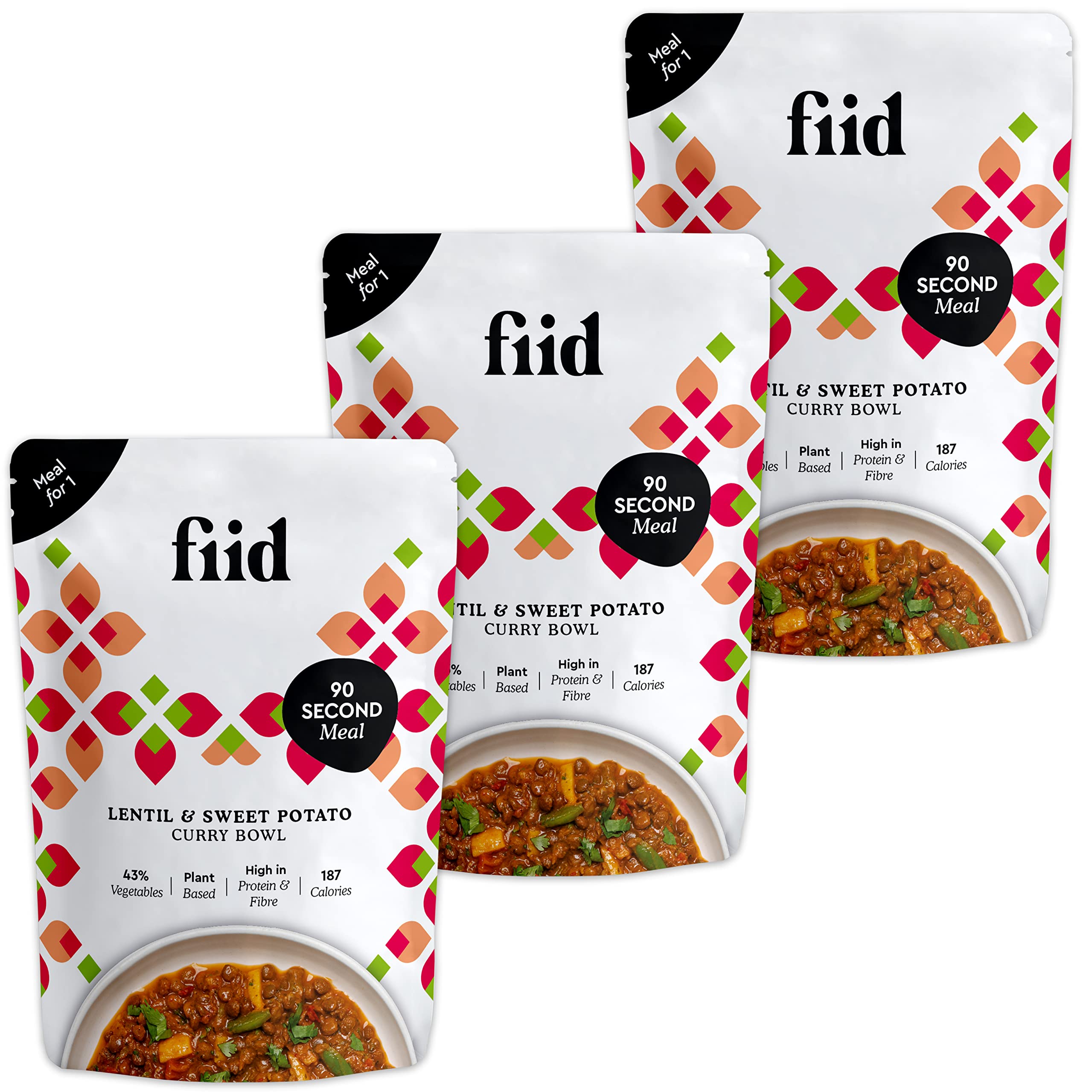Fiid Thai Lentil & Sweet Potato Curry - 100% Natural Vegan Microwave Meal