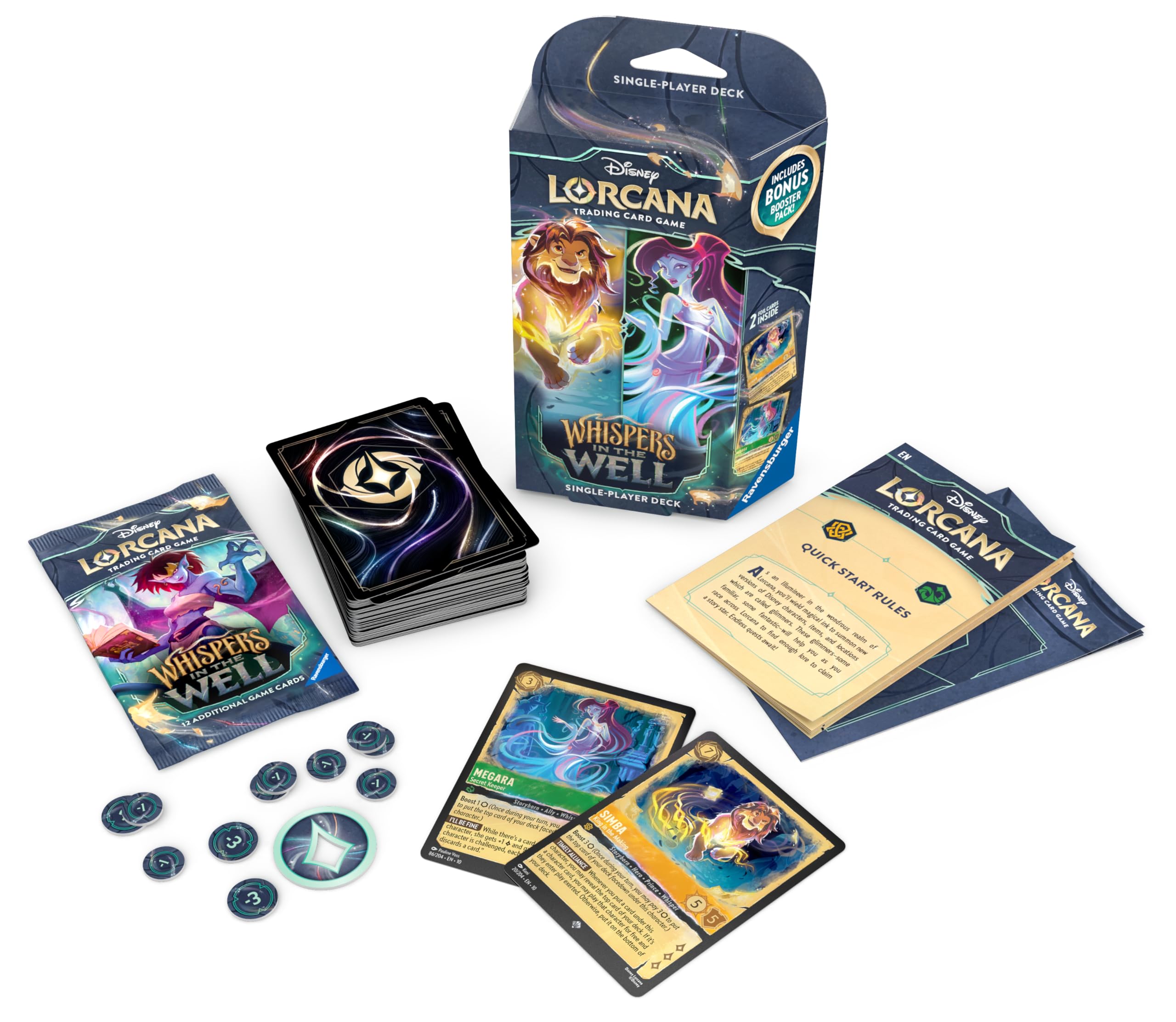 Ravensburger Disney Lorcana TCG: Whispers in the Well Starter Deck A - Amber & Emerald [Dedicated Deck Card Game]