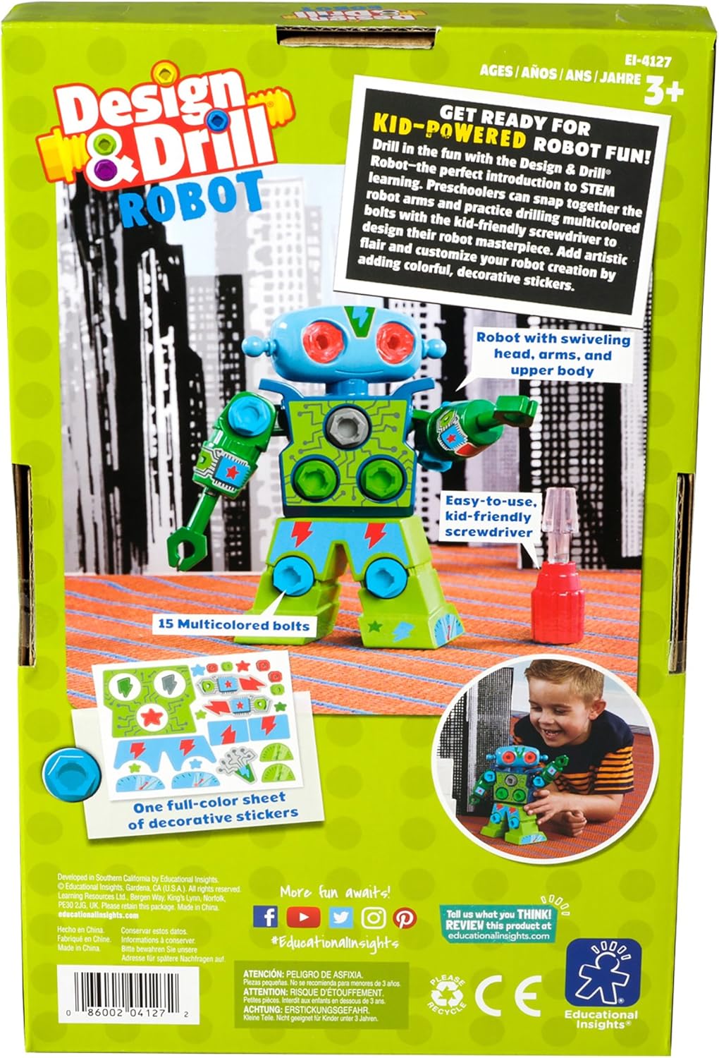 Learning Resources Design & Drill Robot - Building Toy for Fine Motor Skills & STEM Learning 7
