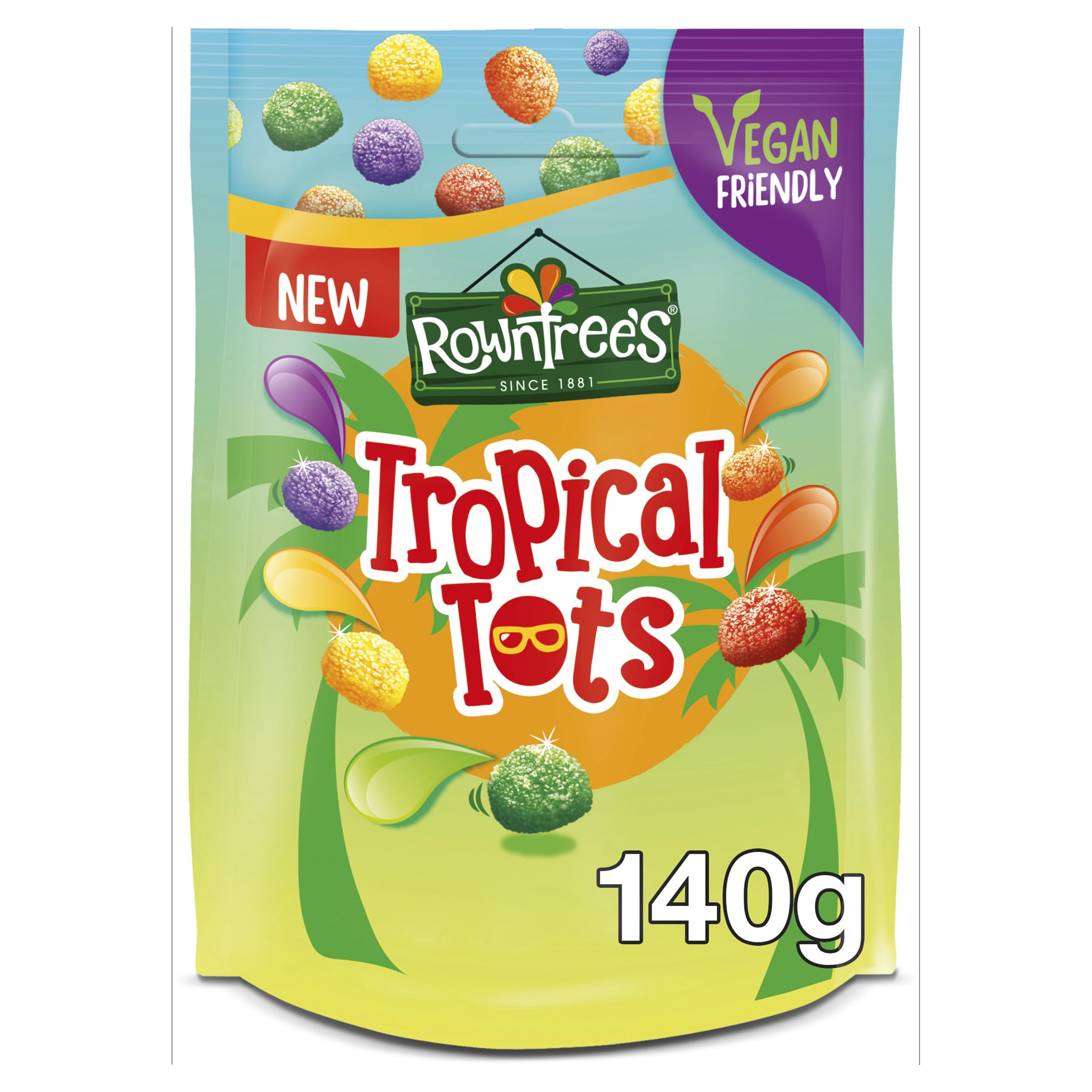 Rowntree's Tropical Tots Vegan Friendly Sweets Sharing Bag 140g