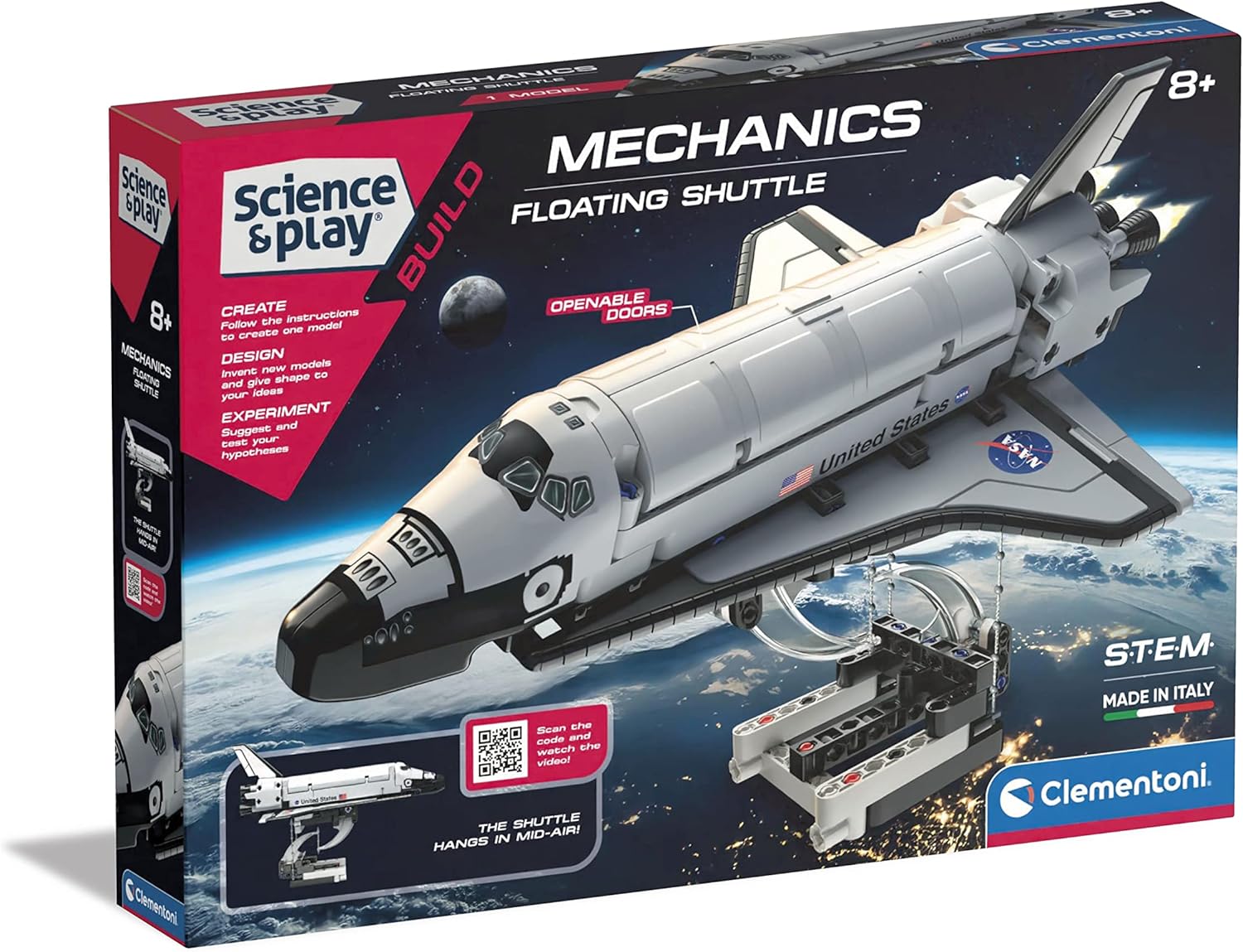 Clementoni NASA Floating Shuttle - Educational Space Model Kit for Kids 8+