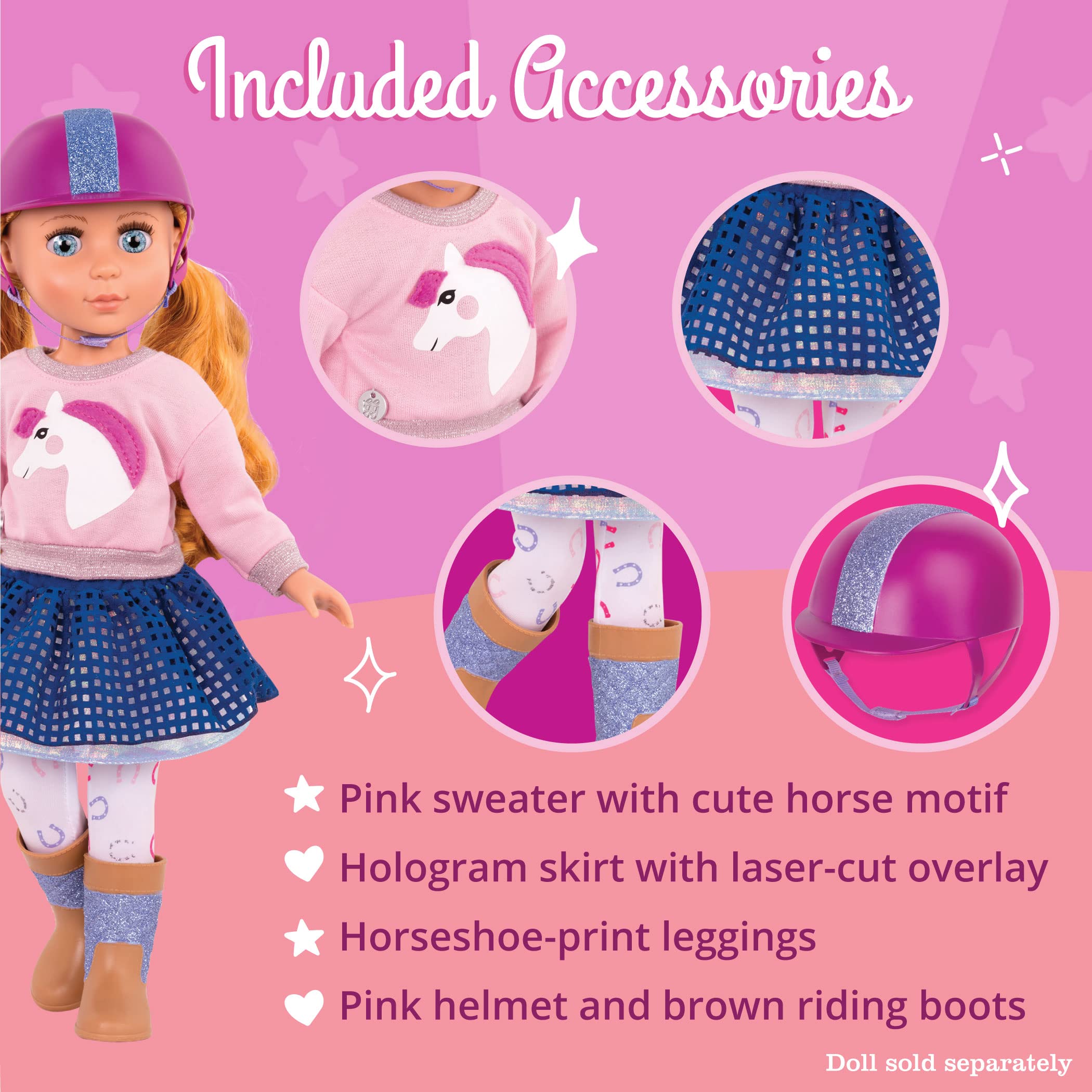 Glitter Girls 14-Inch Doll Gallop & Glow Riding Outfit - Deluxe Equestrian Clothes Set for 3+ 9