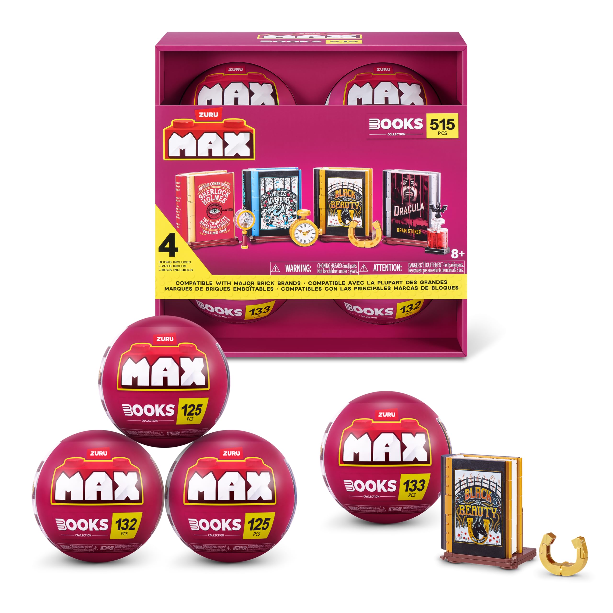 Max Build More Classic Books Collection Building Set - 4 Pack | Up to 133 Pieces Per Book | Ages 6+