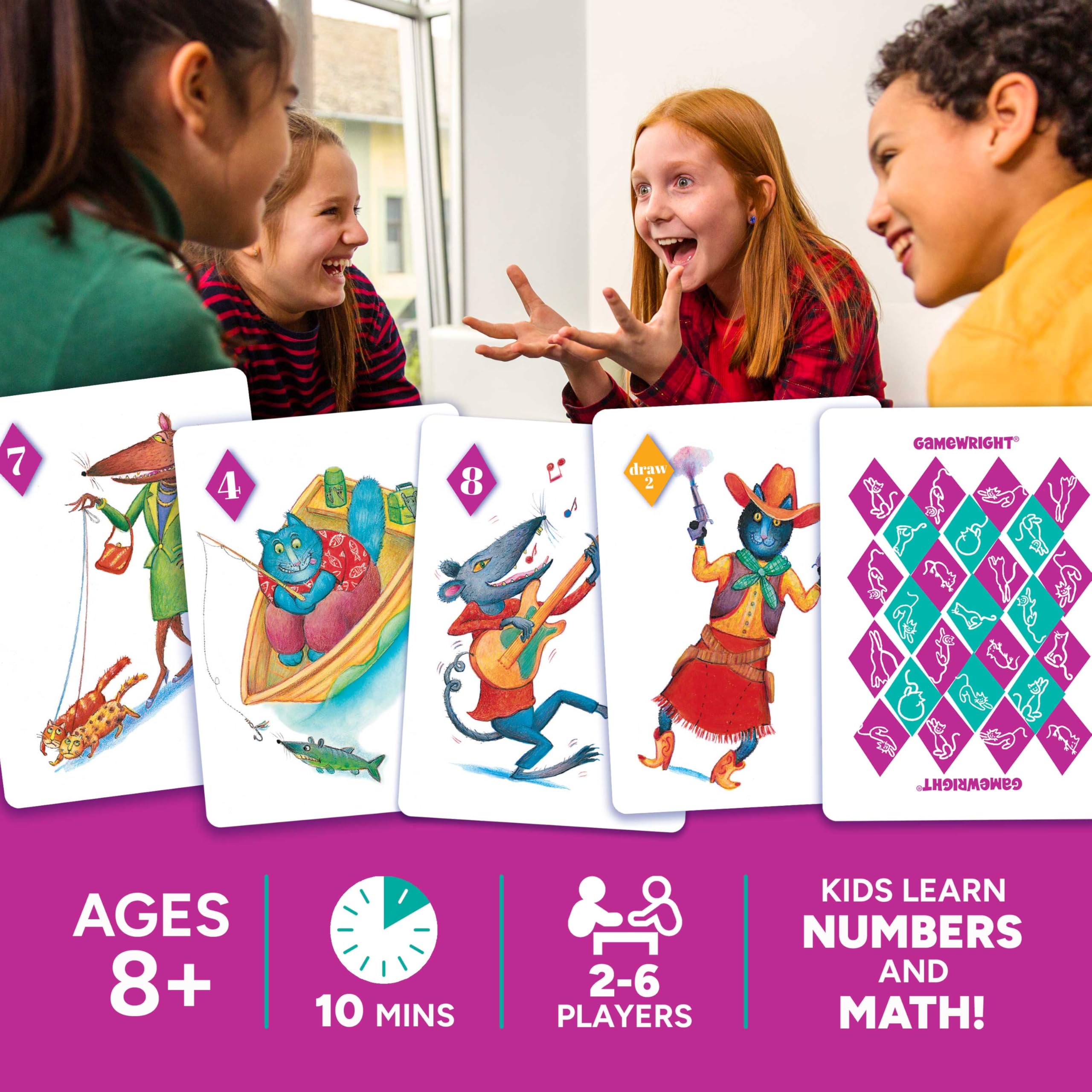 Gamewright Rat-a-tat Cat Card Game | Family Strategy Game for 2-6 Players | Ages 6+ 9