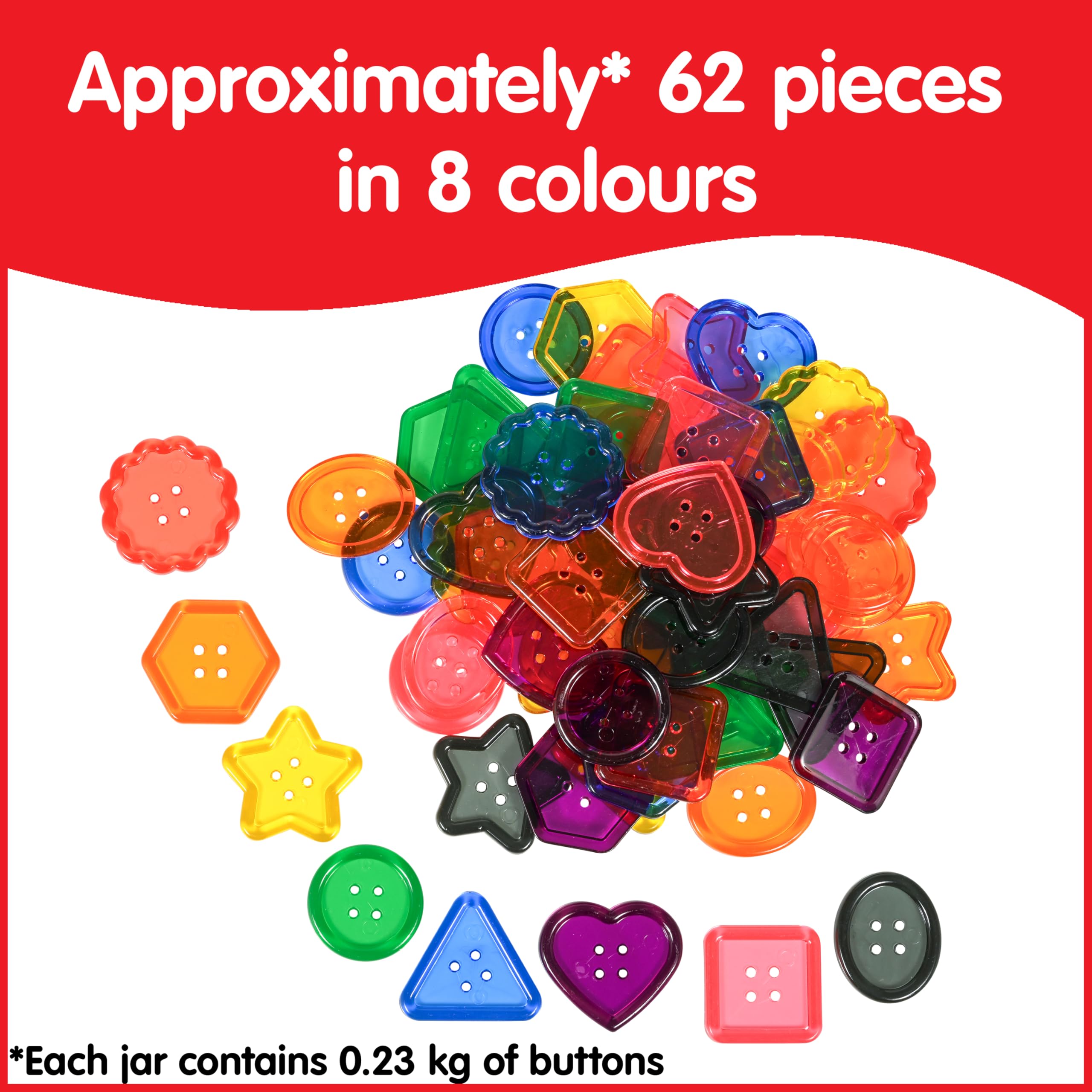 edxeducation Transparent Large Buttons - Light Table Activity Set for Early Learning 8