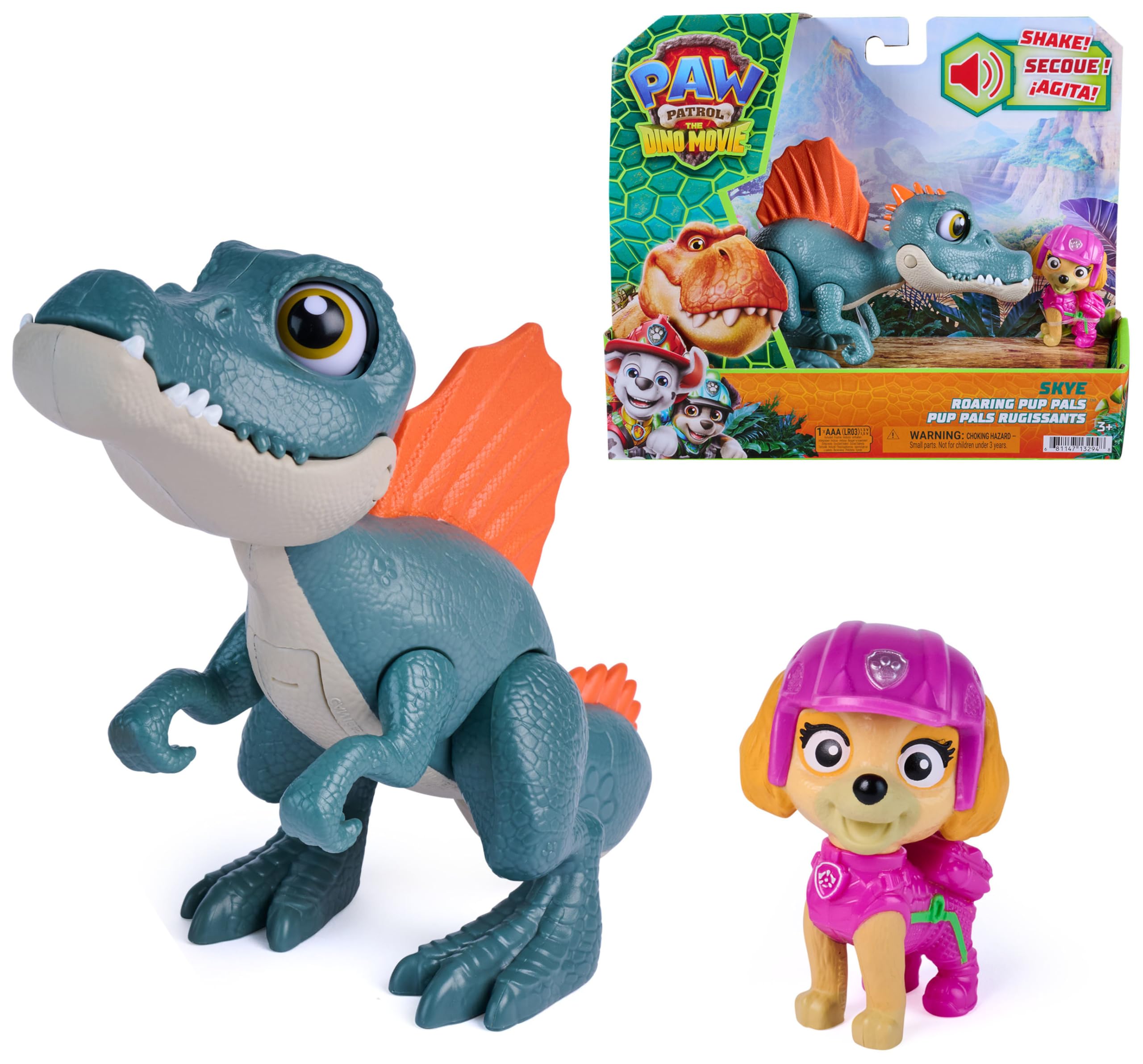 Paw Patrol Dino Movie Skye Roaring Pup Pals Action Figure - Ages 3+