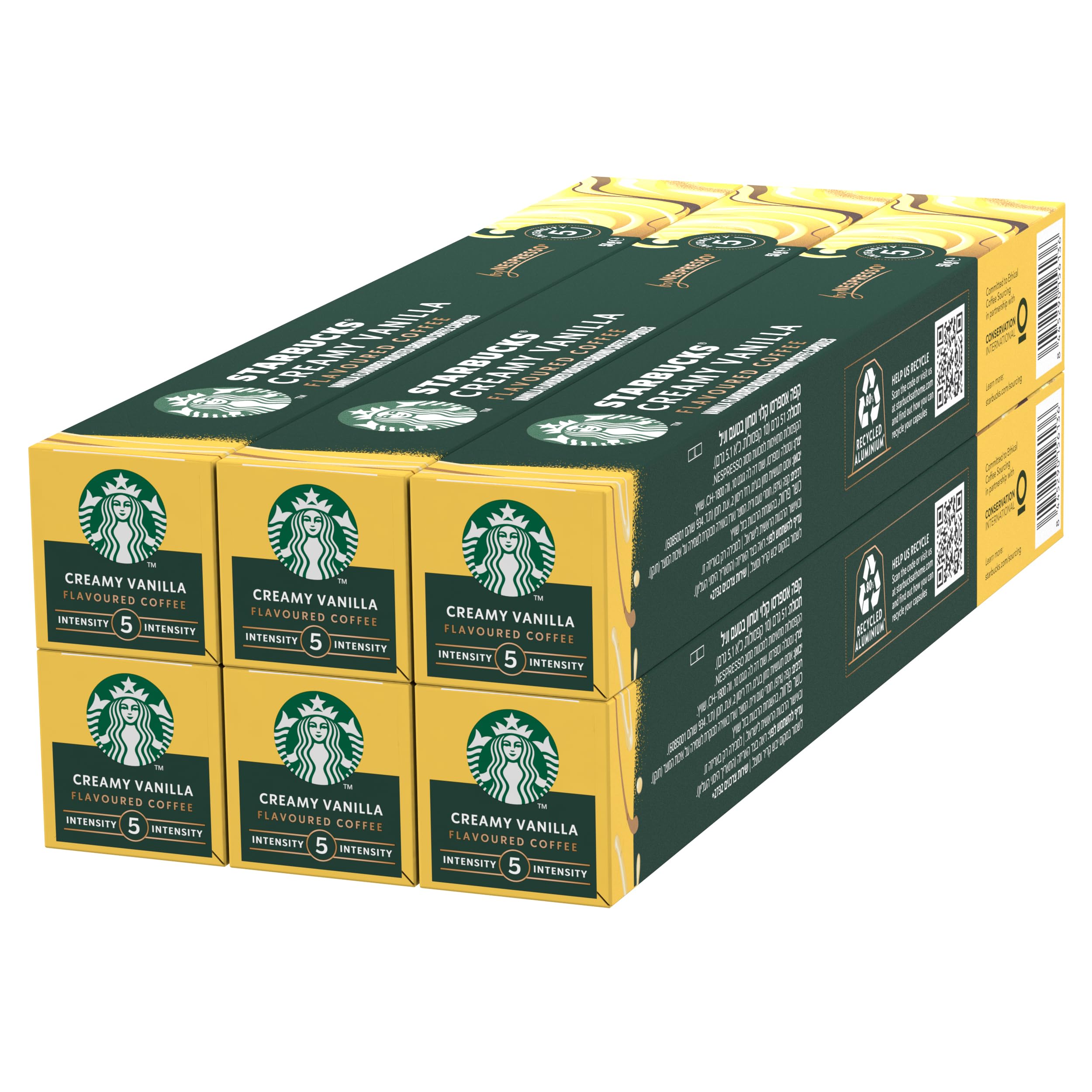 STARBUCKS - Creamy Vanilla Flavoured Coffee by Nespresso, Blonde Roast, 100% Arabica Coffee Pods