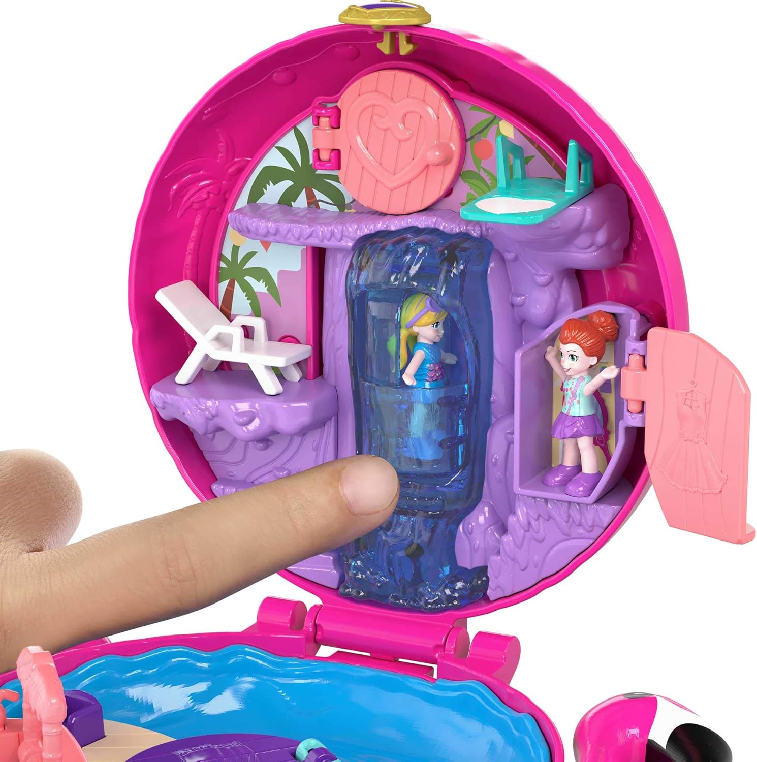 Polly Pocket Pocket World Flamingo Floatie Compact with Surprise Reveals, Micro Dolls & Accessories - Ages 4-10 9