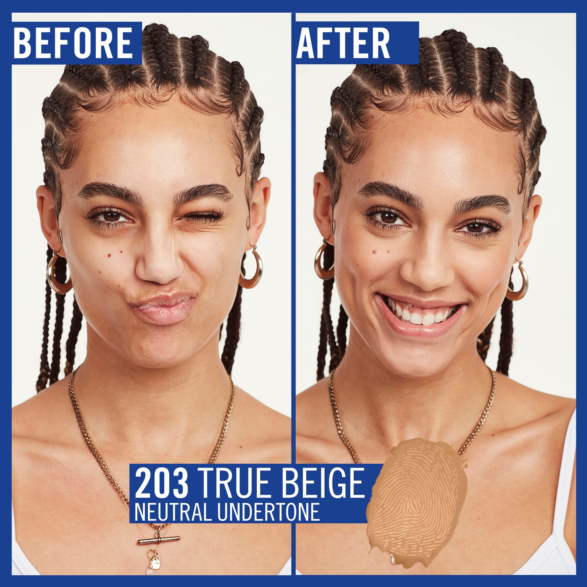 Rimmel Match Perfection Foundation - True Beige 203, Medium Coverage, 24hr Hydration, SPF20, Cruelty-Free 9