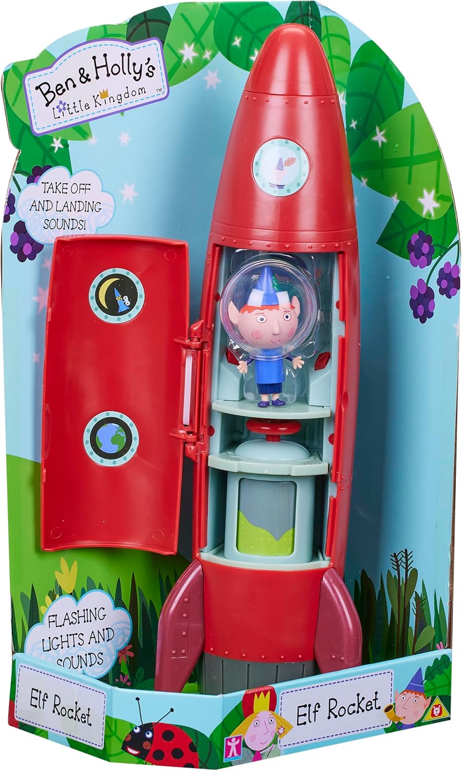 Ben & Holly 07713 Electronic Elf Rocket - Light-Up Vehicle with Sounds & Ben Elf Figure for Ages 3+ 7