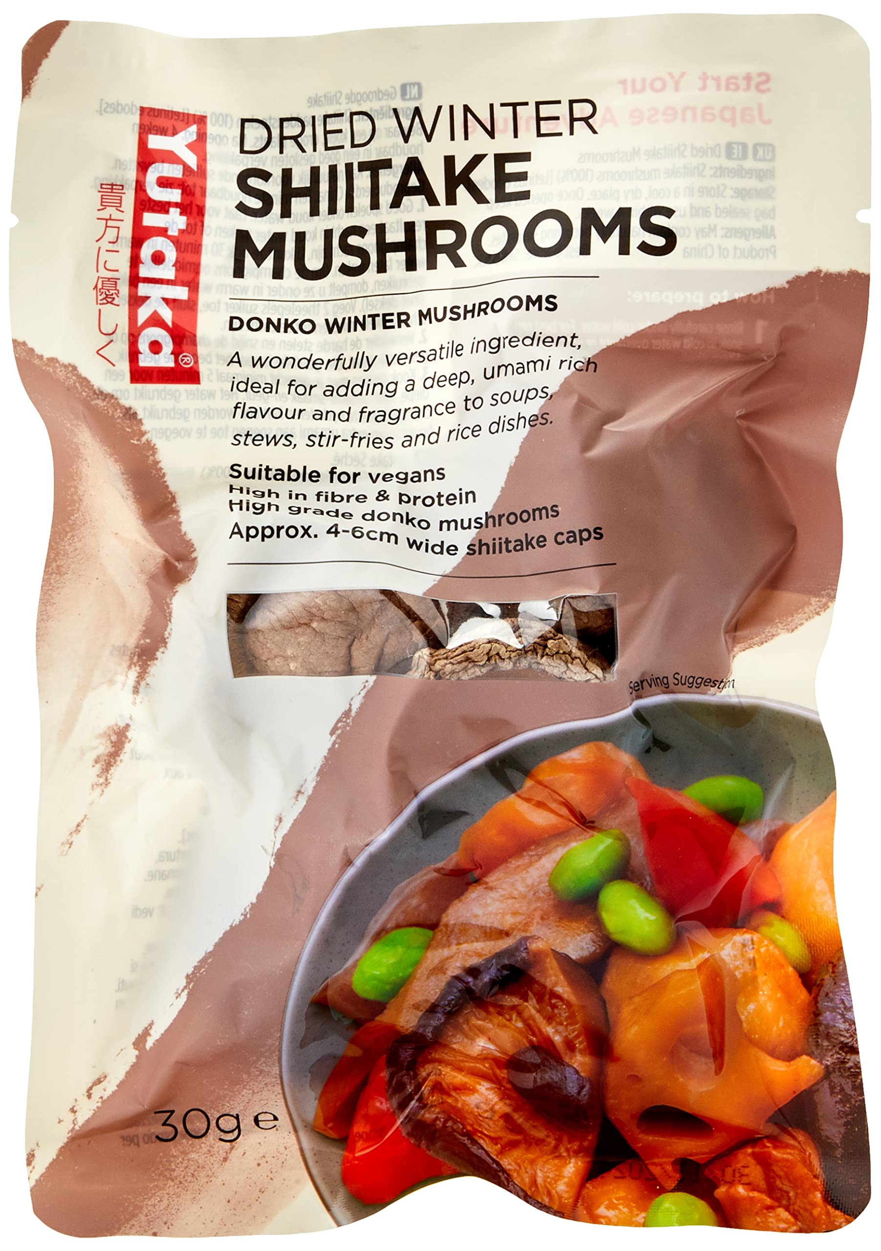 Yutaka Dried Shiitake Mushrooms - Rich Umami Flavour | 30g Pack